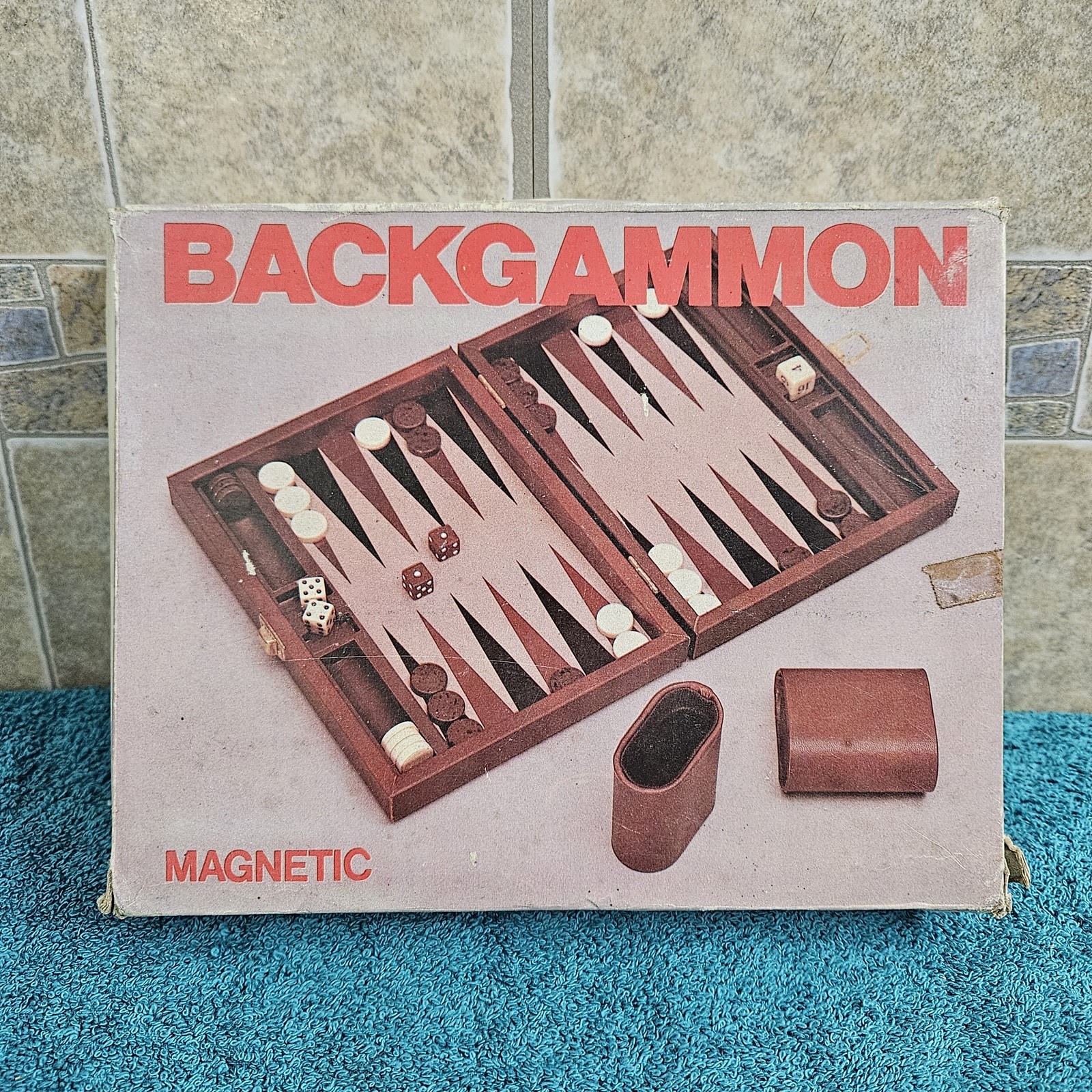 Vintage Magnetic Backgammon Travel Board Game Set Made in Taiwan Complete