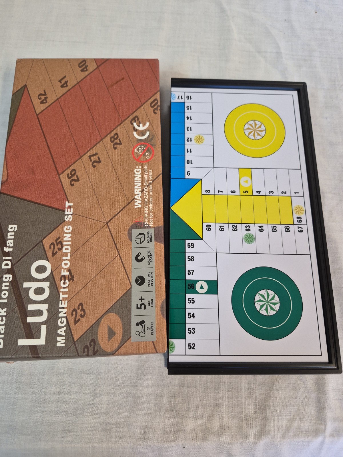 Magnetic Ludo Board Game Travel Folding Mini Set Family Fun Portable 9.75″