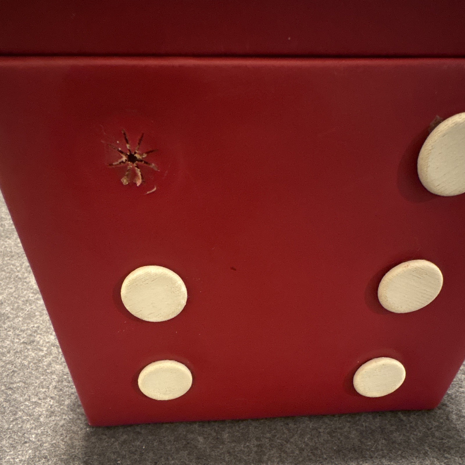 Red Dice-Shaped Travel Game Set w Board, Dominoes, Poker Chips, Cards & Dice