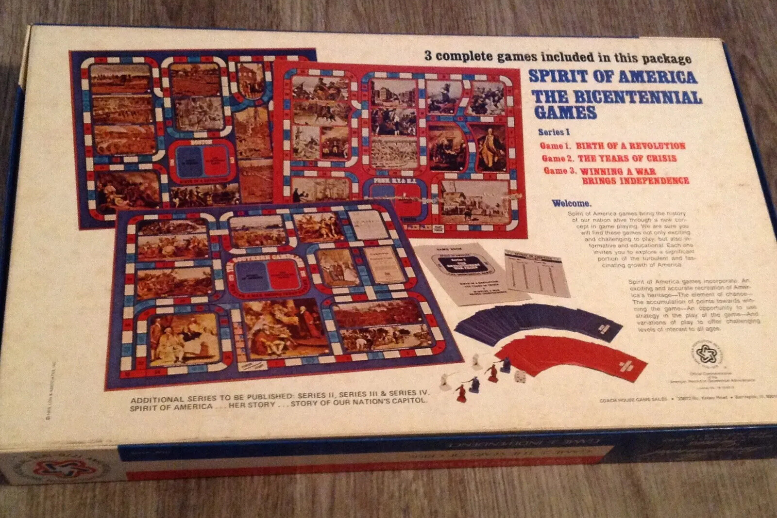 The Bicentennial Games Vintage American 3 Board Games USA (1975)