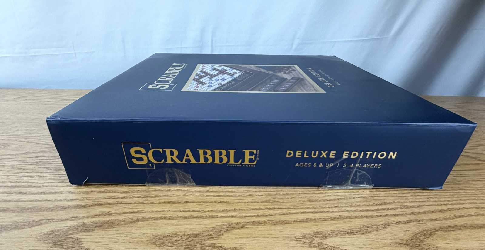 Scrabble Deluxe Classic Edition Wood Rotating Turntable Board Game Open Box