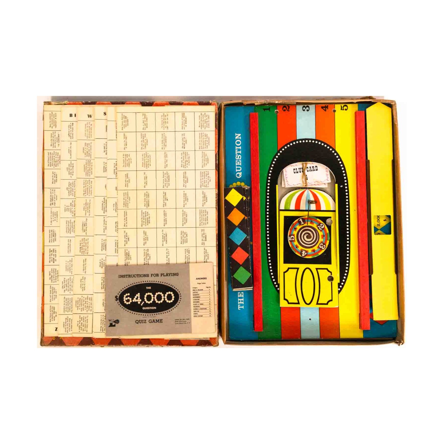 Lowell Toys Boardgame $64,000 Question Quiz Game Box Fair/VG+