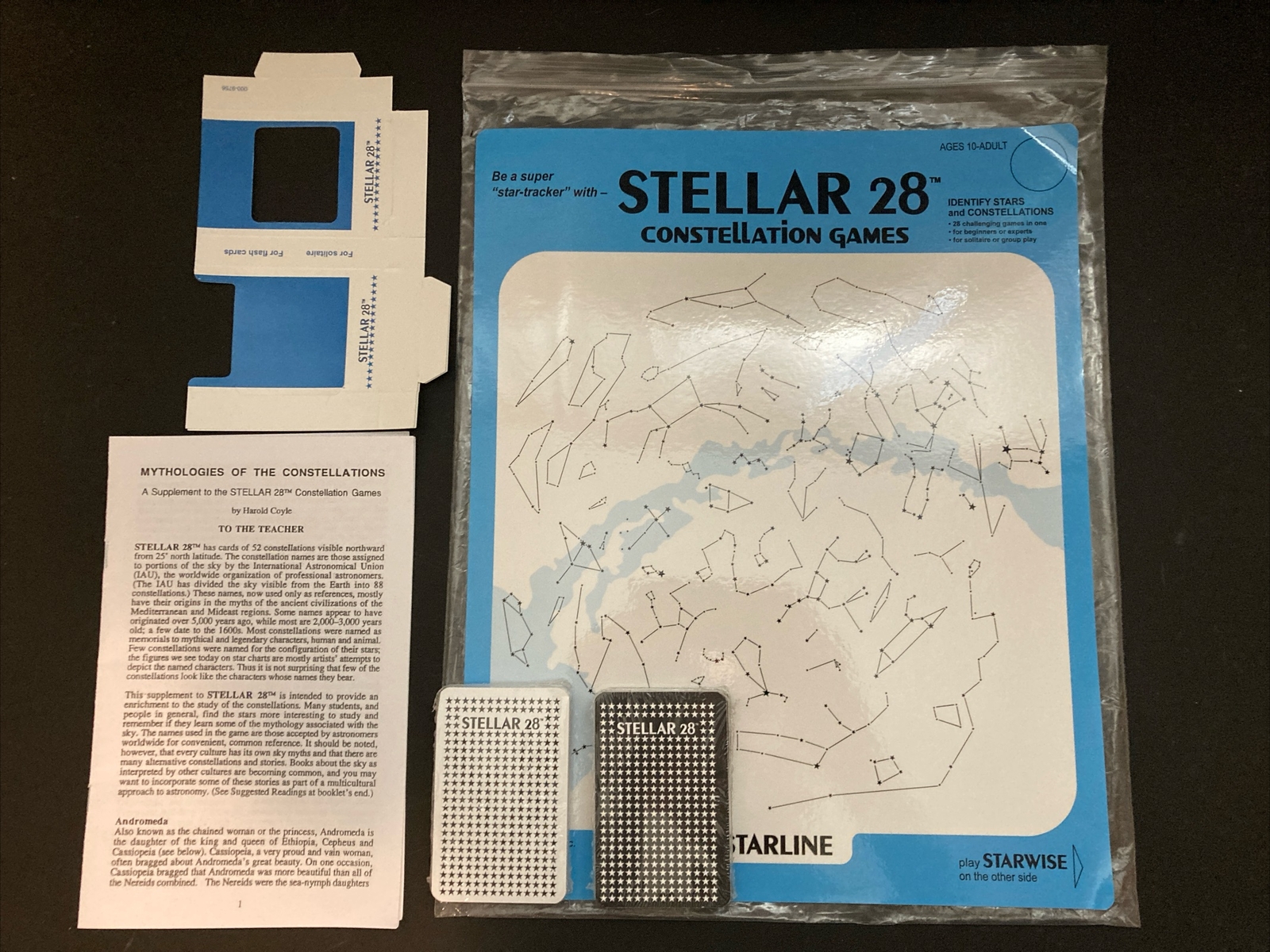 Stellar 28 Constellation Games (Starwise, Vintage, Space Card Game, Kendall Hunt