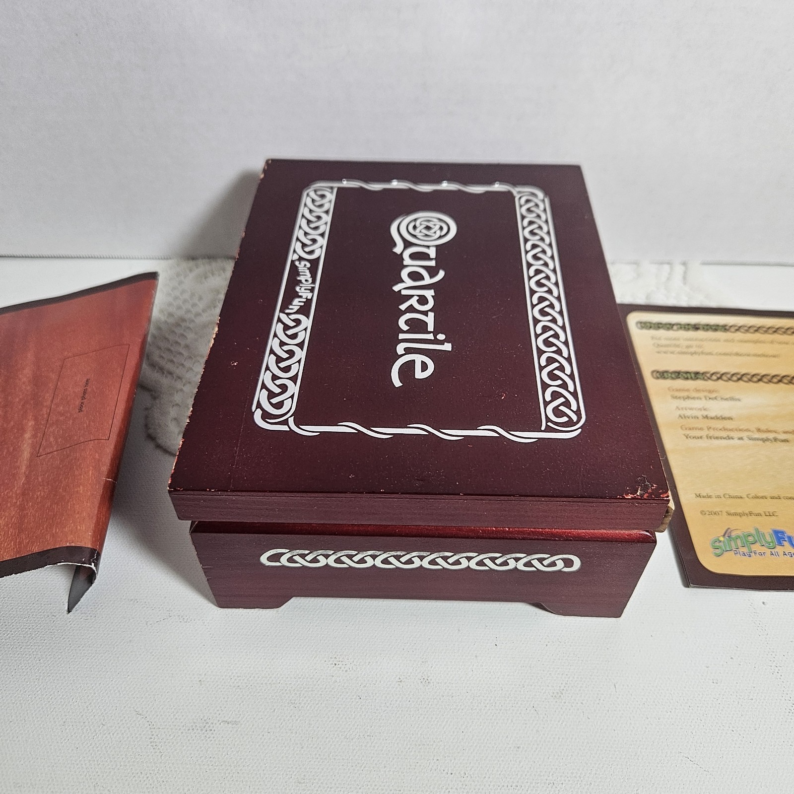 Simply Fun Quartile Game Family Tile Dominoes Math, 2-6 Players, Wooden Ages 5+