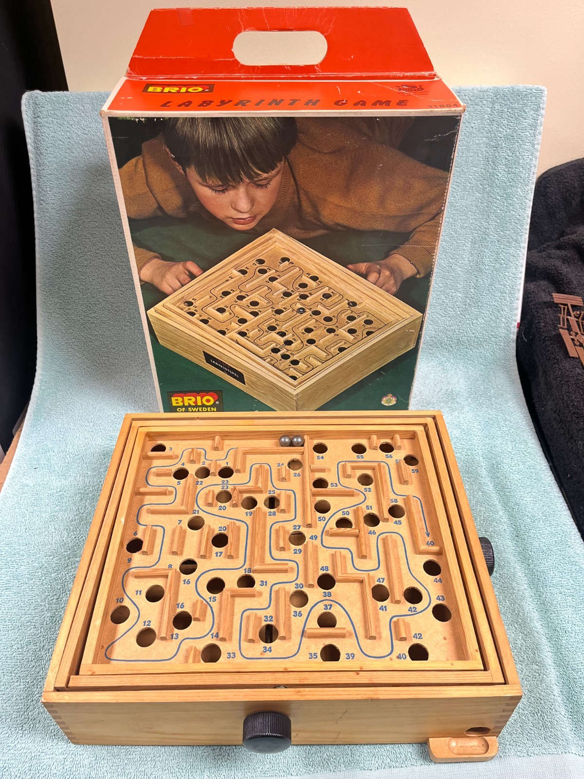 Brio Labyrinth Wooden Maze Game Model 31804 with Original Box & Balls Sweden