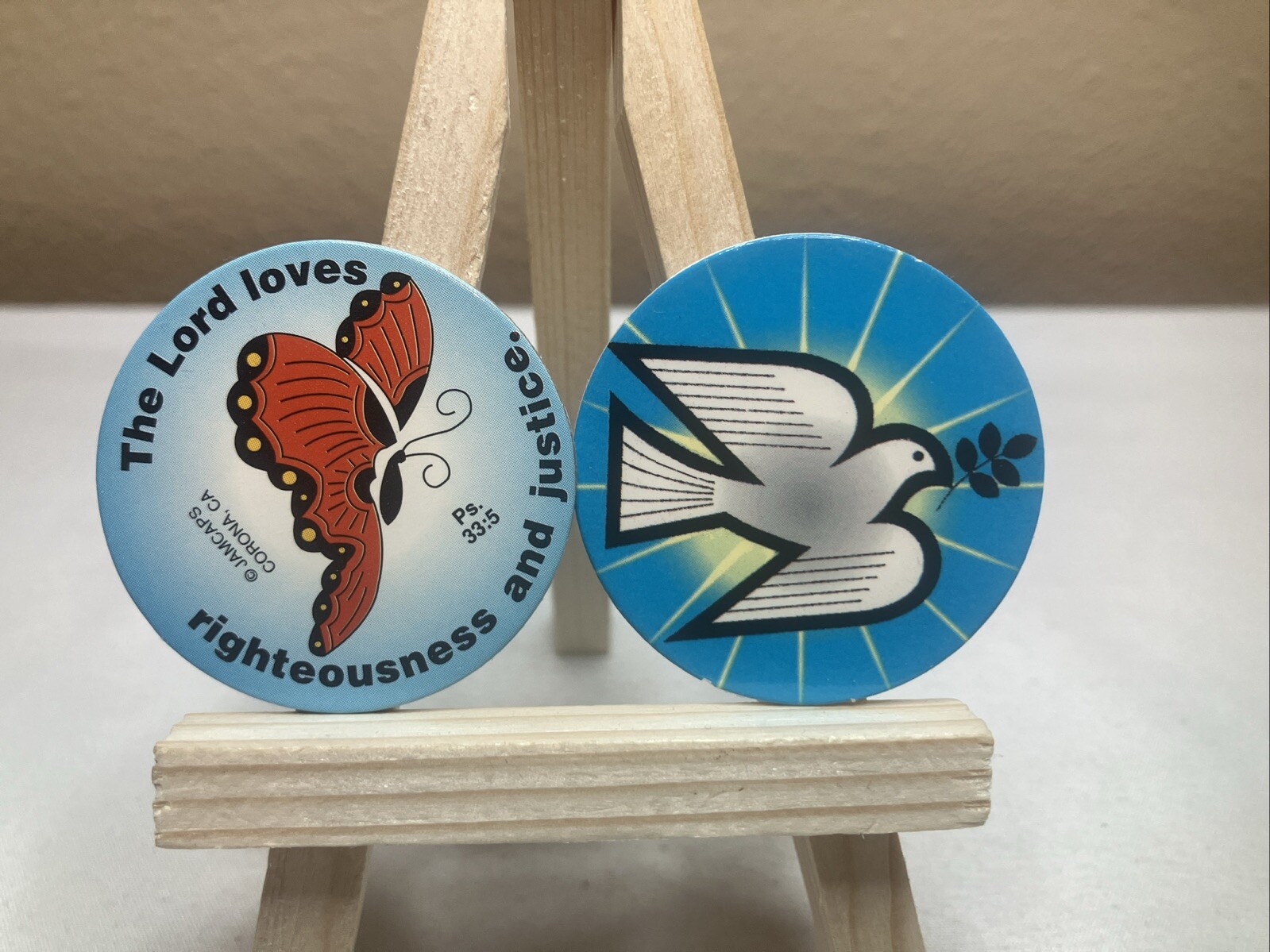 Vintage POGs Lot Of 30 Religious Christian Jesus Milk Caps w/Holder/Container