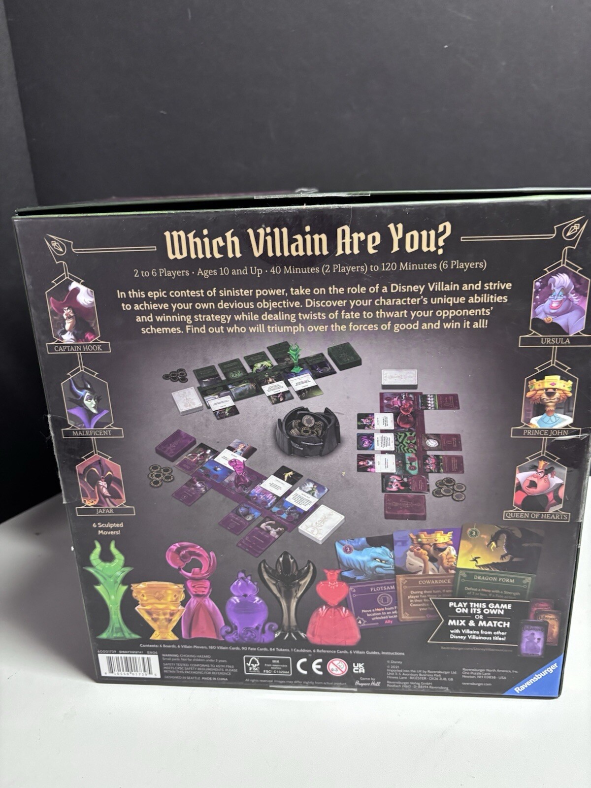 Disney VILLAINOUS Board Game w/2 Expansions (Wicked to the Core, Evil Prepared)