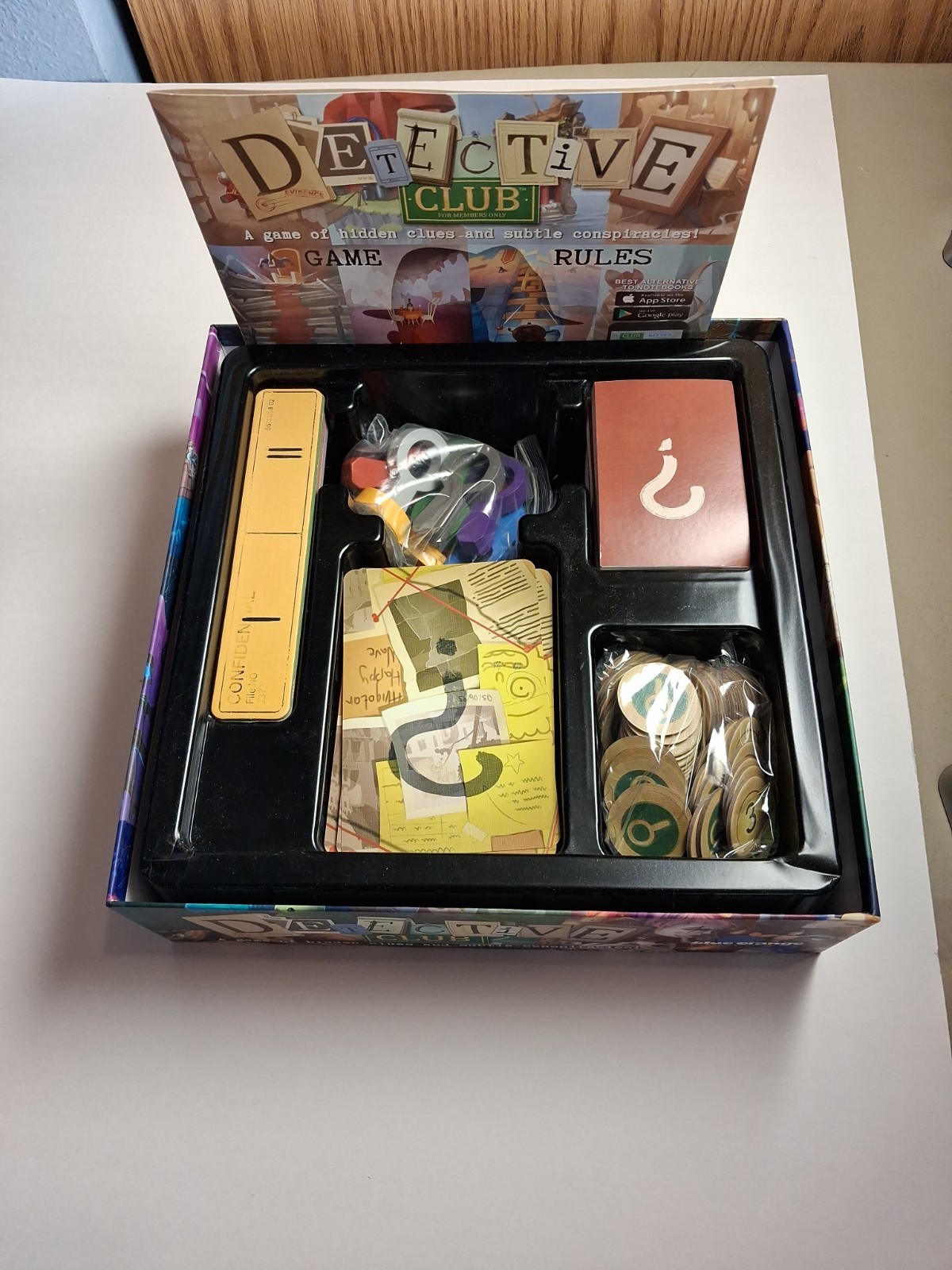 Detective Club Board Game by Blue Orange -2019 Edition Complete