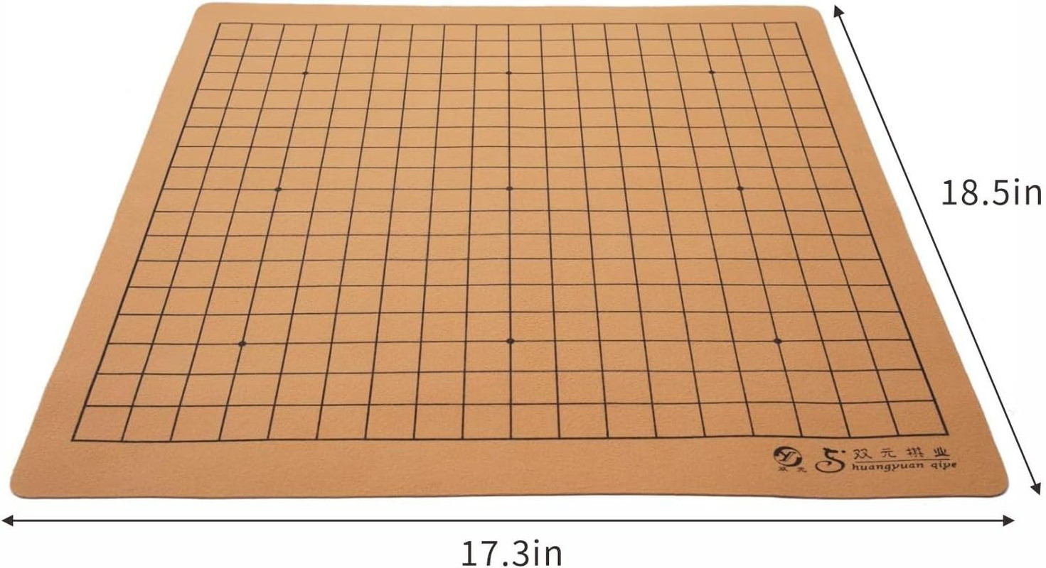 Go Game Board Reversible 19 X 19/13X13 Roll-Up and Foldable Faux Leather Board P