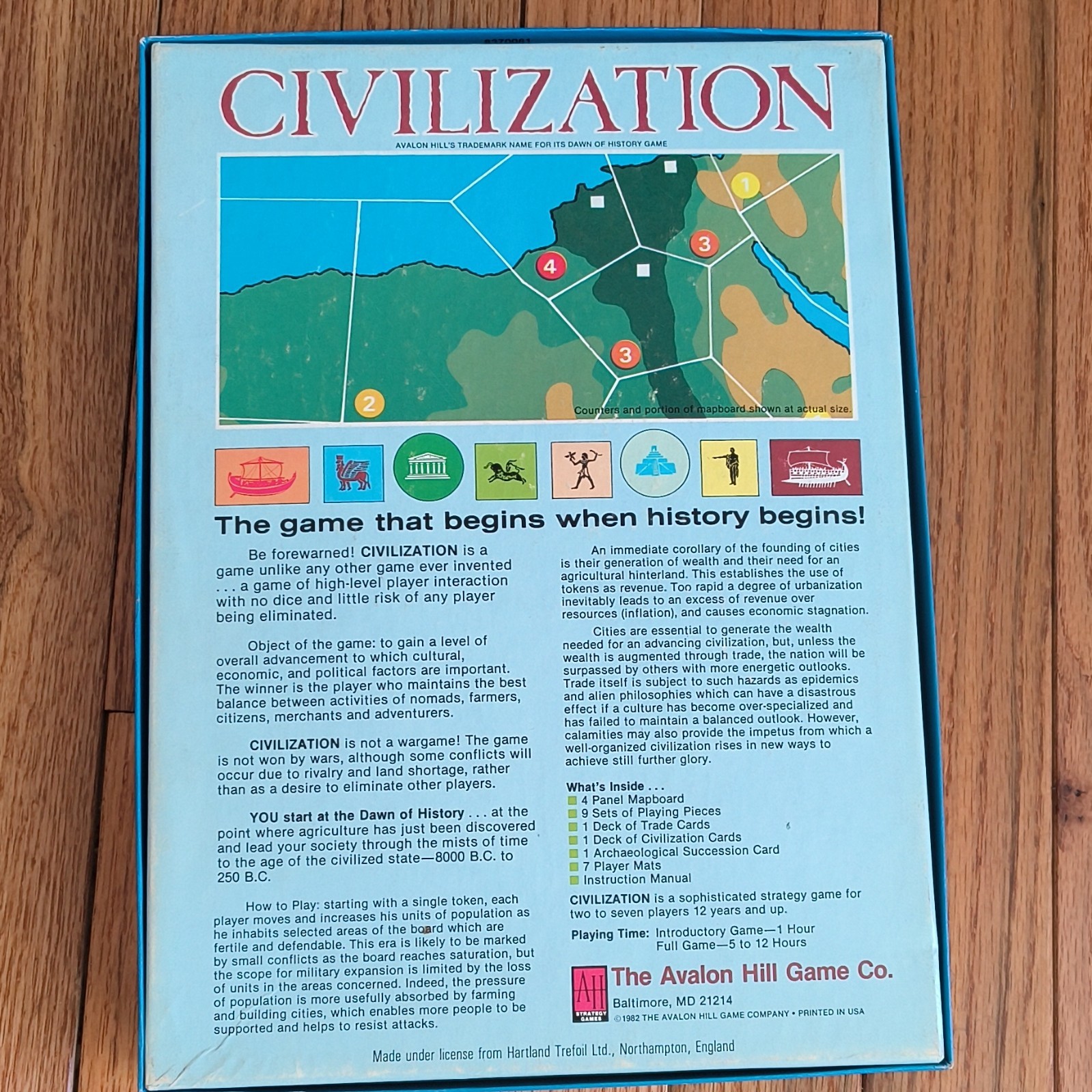 The Avalon Hill Game Co. Civilization Bookcase Strategy Board Game 1981 MPN 837