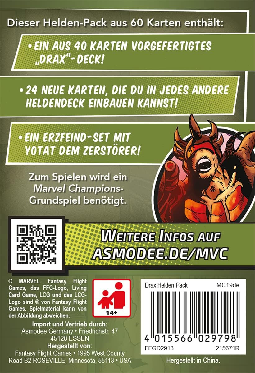 Marvel Champions: LCG – Drax Hero Expansion Expert Game Card Game 1-4 Players fr