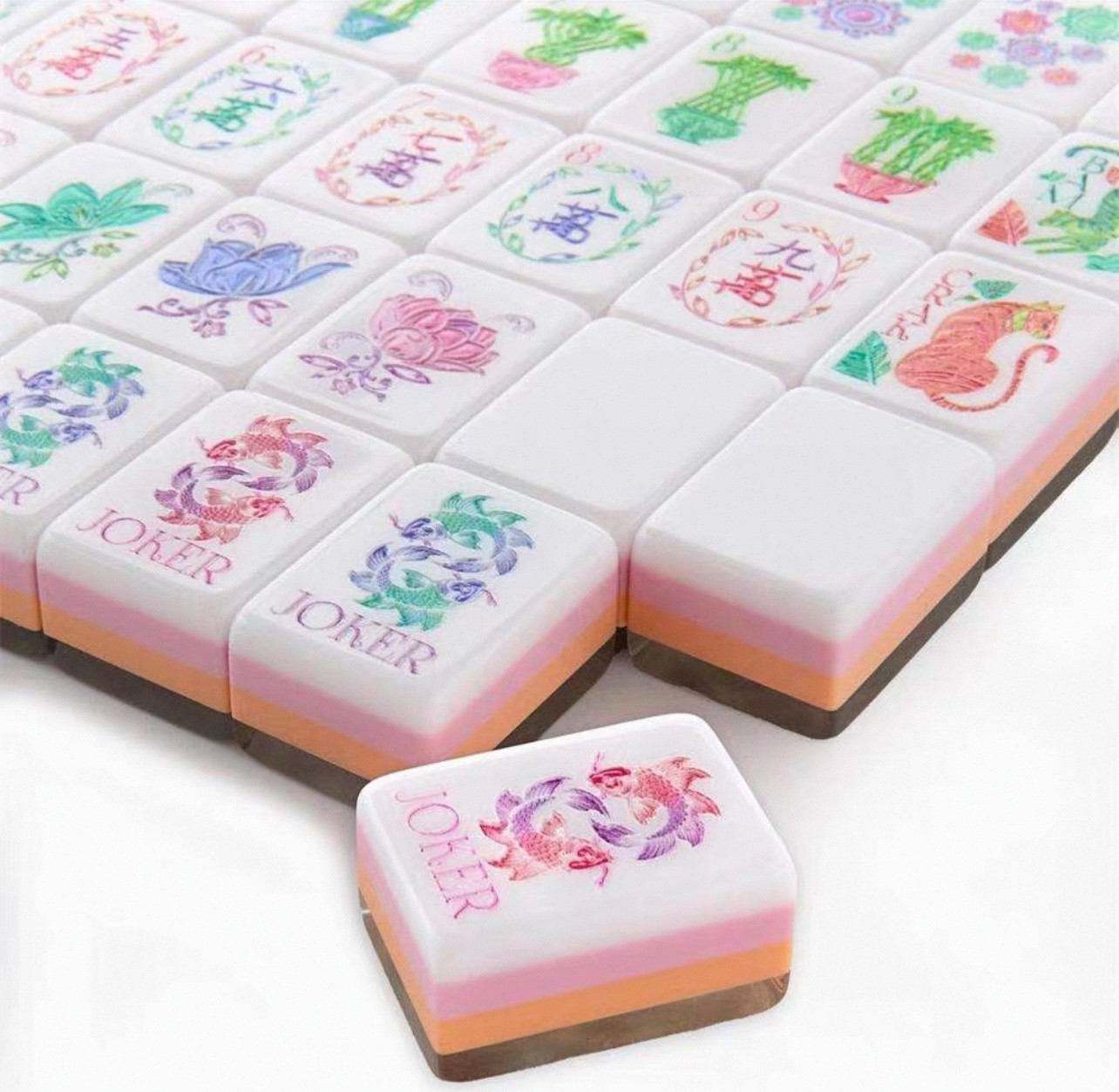 American Mahjong Game Set, 160 Pearlescent Layered Mah Jong Tiles,