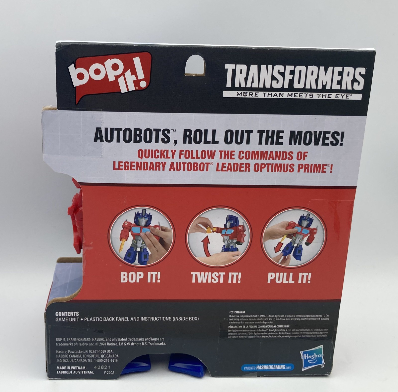 Bop It! Optimus Prime Transformer Edition Game Kids Collectors Toy NIB