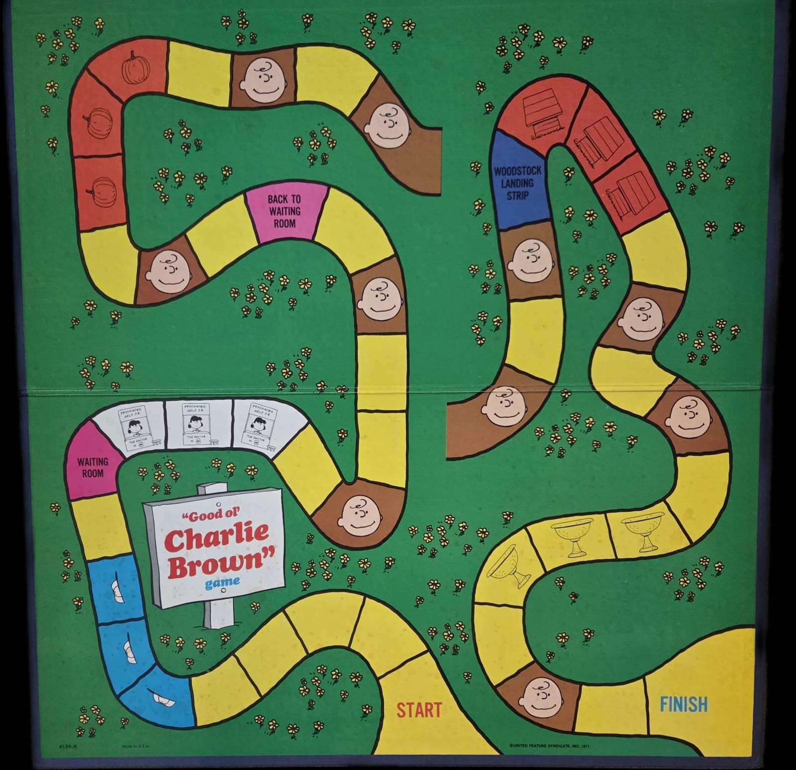 “GOOD OL CHARLIE BROWN” BOARD GAME Vintage MB 1971 100% COMPLETE PEANUTS SNOOPY