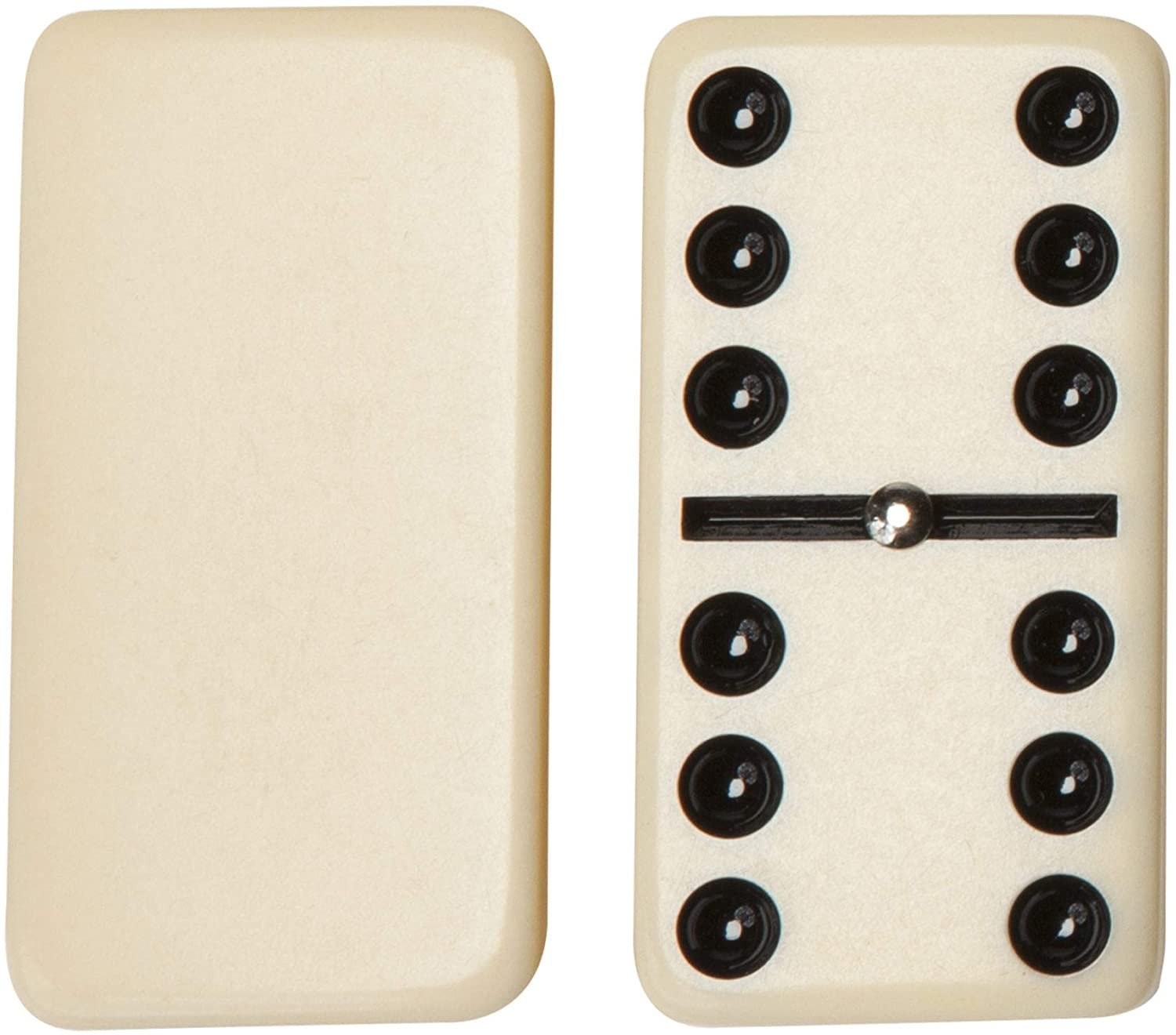 WE Games Double Six Dominoes with Spinners – Ivory Tiles, Club Size