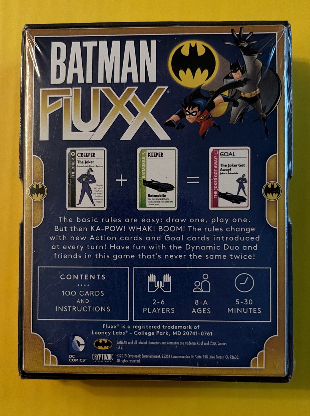 2015 Batman Fluxx DC Comics Looney Labs Card Game New Sealed