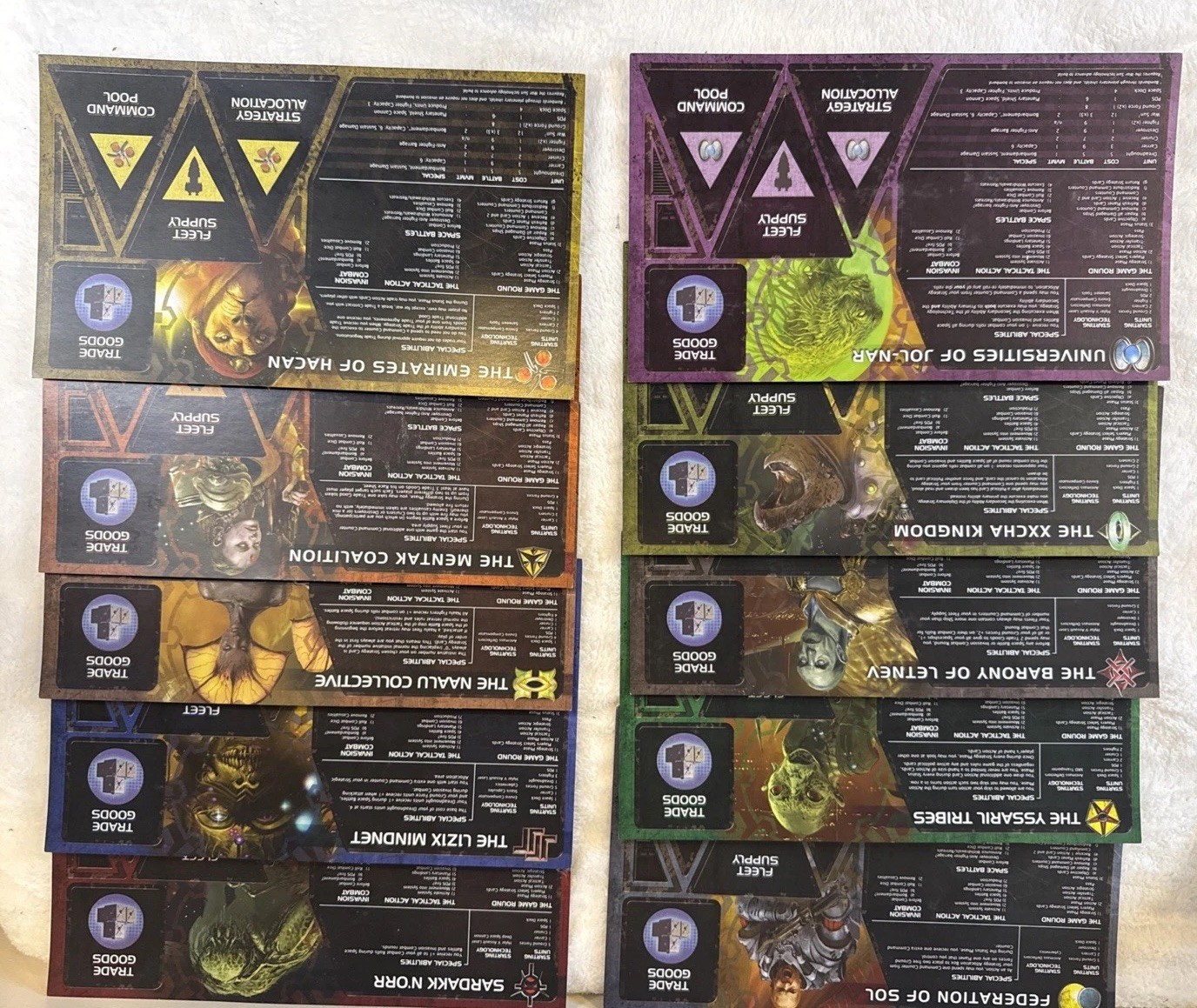 Lot of 10 Player Cards Twilight Imperium 3rd Edition Replacements