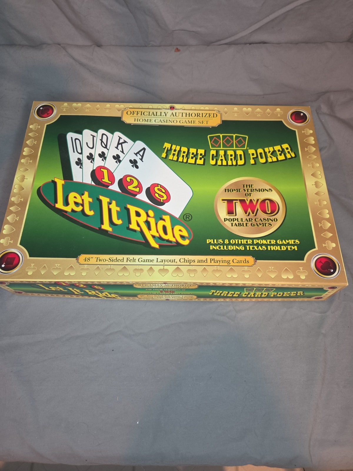 Let It Ride Three Card Poker Texas Hold ‘Em Home Casino Game Set Open Box