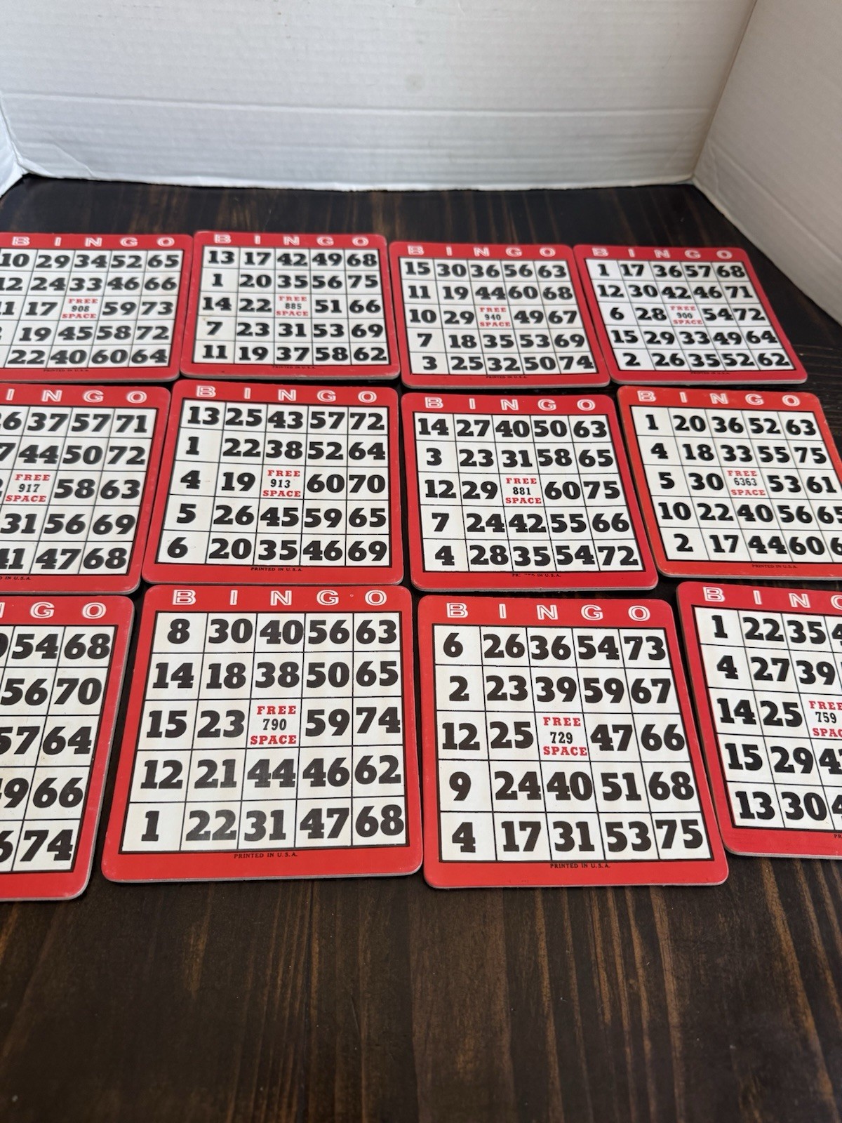 Vintage 12 Cardboard/Heavy Stock Bingo Cards St Bernard Parish