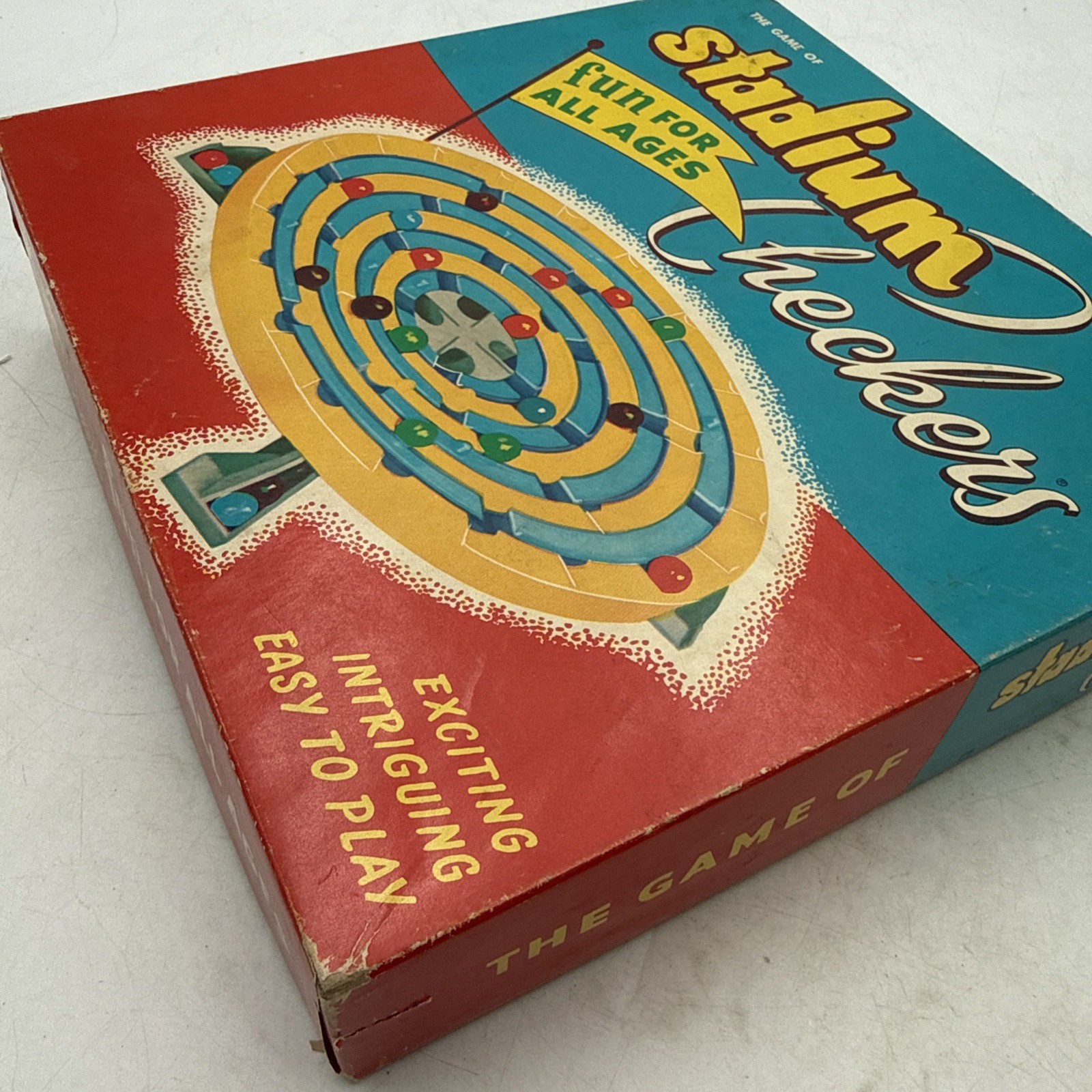 Vtg 1952 Stadium Checkers Board Game W. H Schaper Mfg Co. Complete Orig. Box