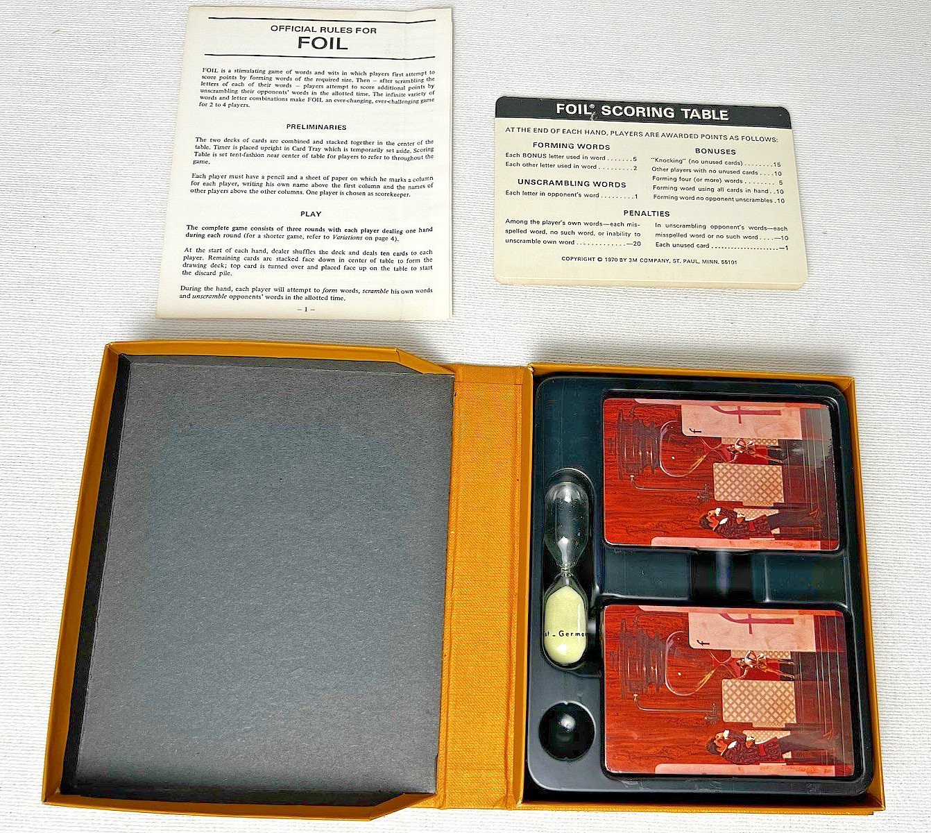 FOIL – 3M Gamette: GAME OF WORDS ‘N WITS, 1970 Game, COMPLETE – Cards in Shrink