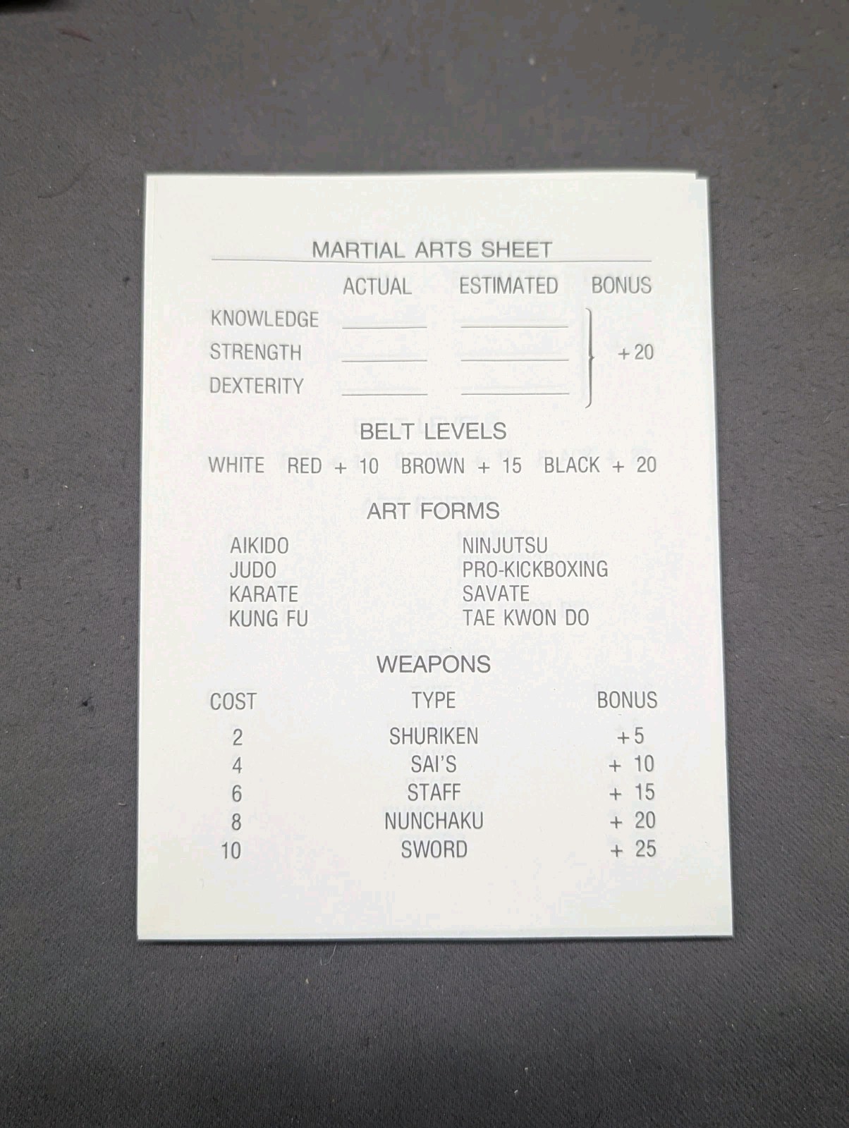 THE OFFICIAL BRUCE LEE MARTIAL ARTS GAME… VTG RARE 1985