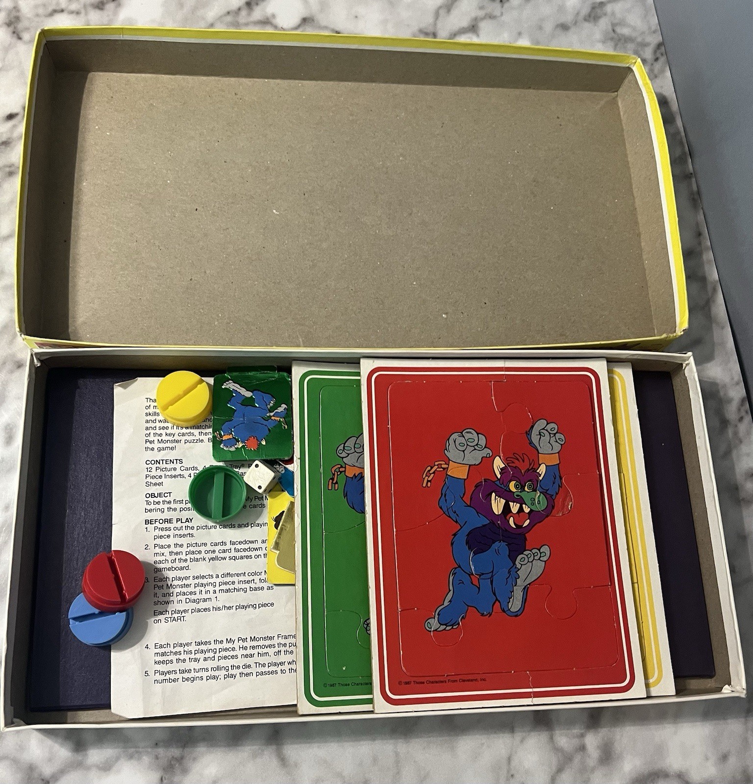 My Pet Monster Madcap Memory Game Golden 1987 Board Game COMPLETE