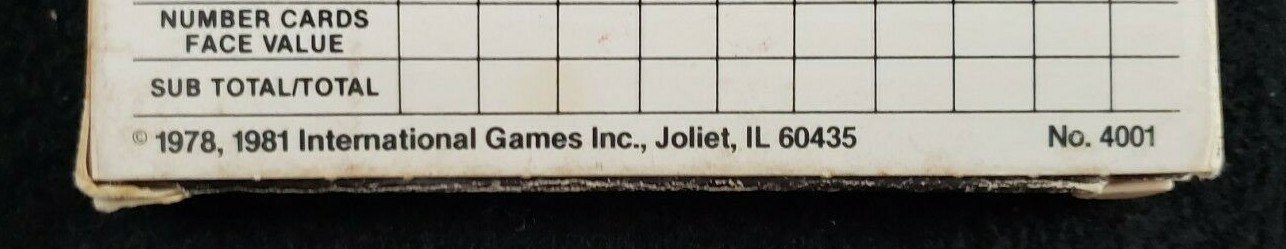 VINTAGE UNO SCORE PAD Replacement Part #4001 1978-1981 International Games