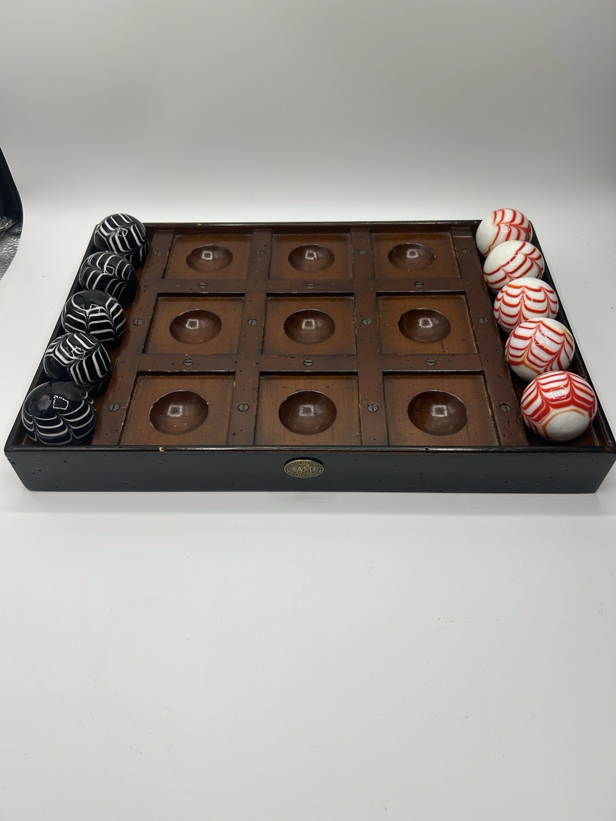 Authentic Models Solid Wood Tic Tac Toe Board, 13 inches long to 9 inches wide