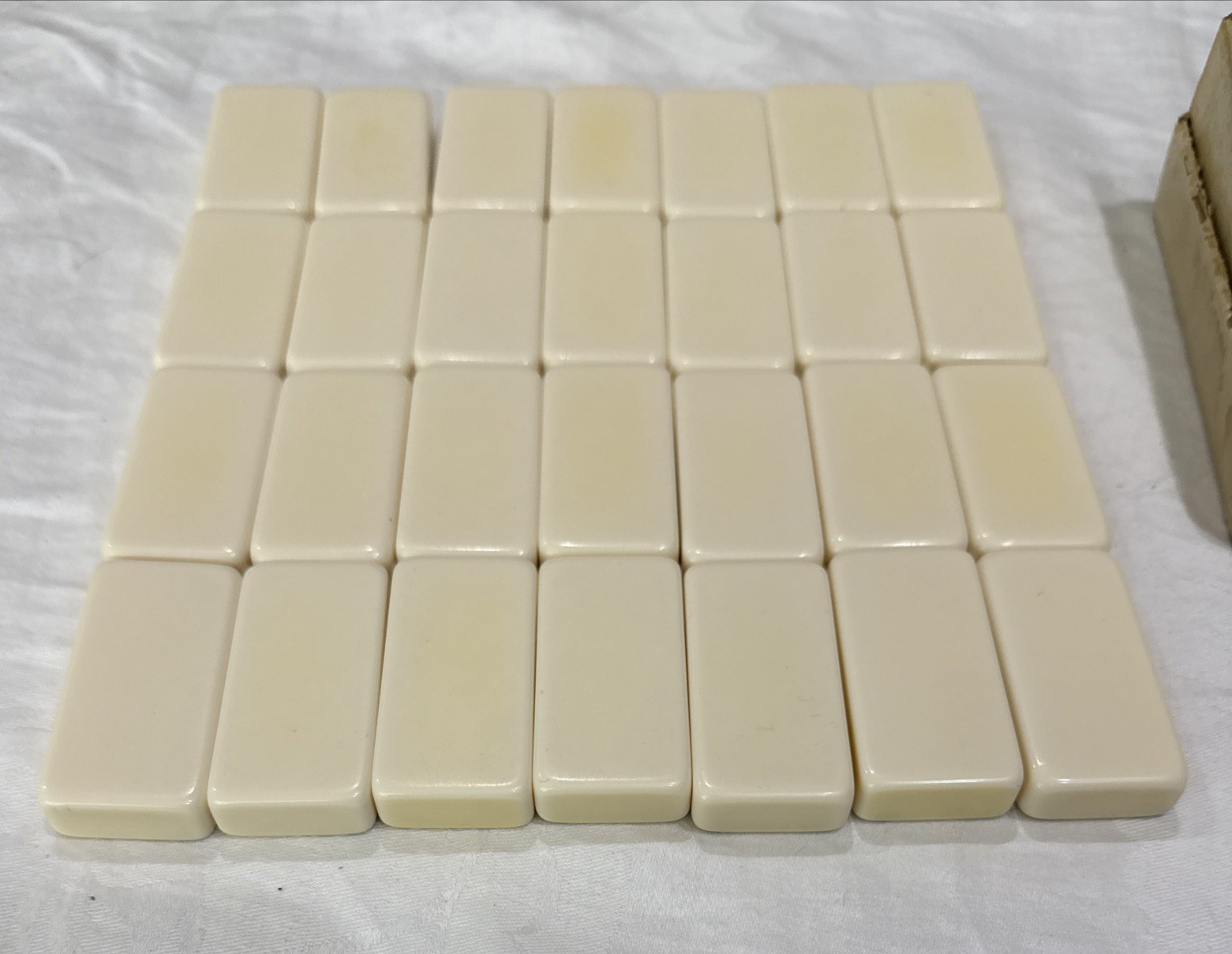 Vintage Puremco No. 716 Marblelike Extra Thick Dominoes Black & White * Free S/H