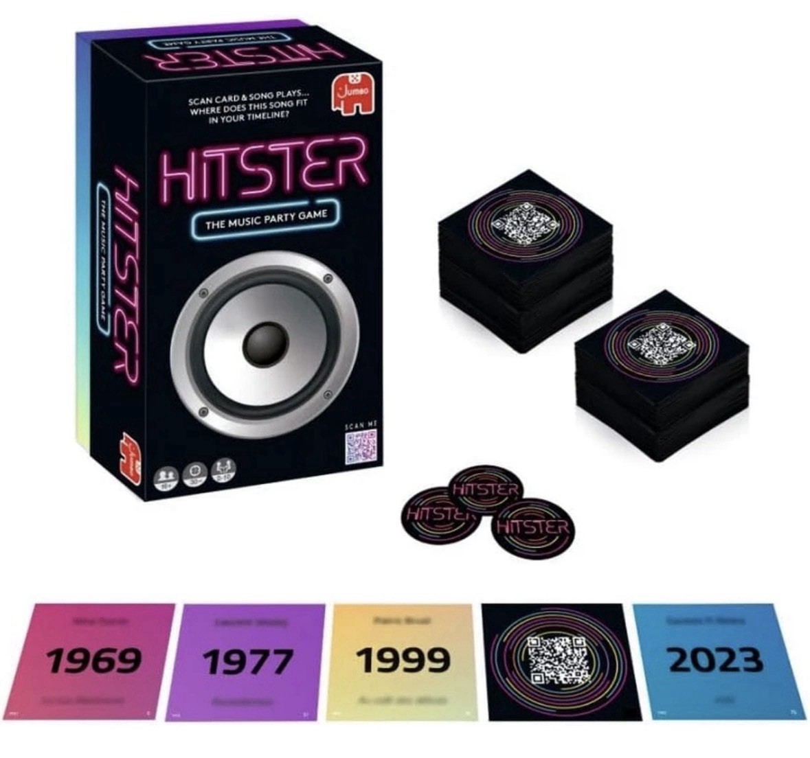 Hitster – the Music Fun Party Quiz Card Game, 2-10 Players – 300 plus Ico