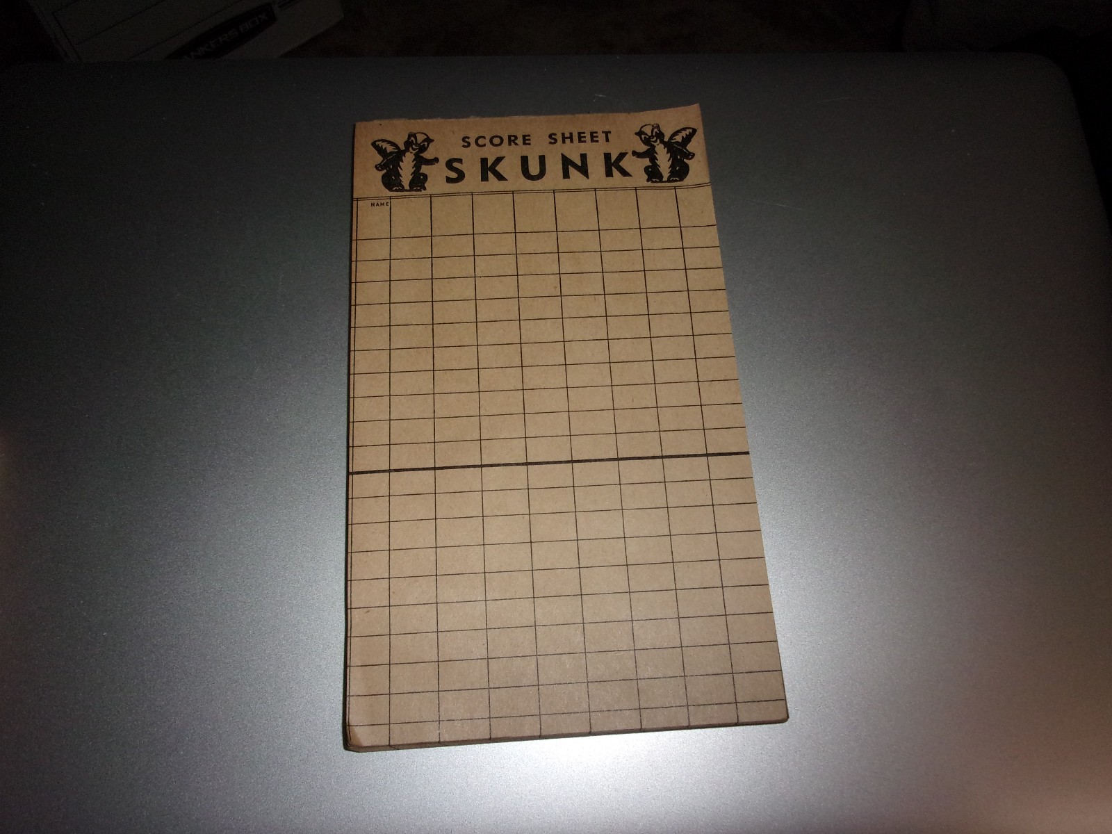 1953 Vintage SKUNK Game Scorepad. No Cardboard backing. 1/4″ Thick of pages.