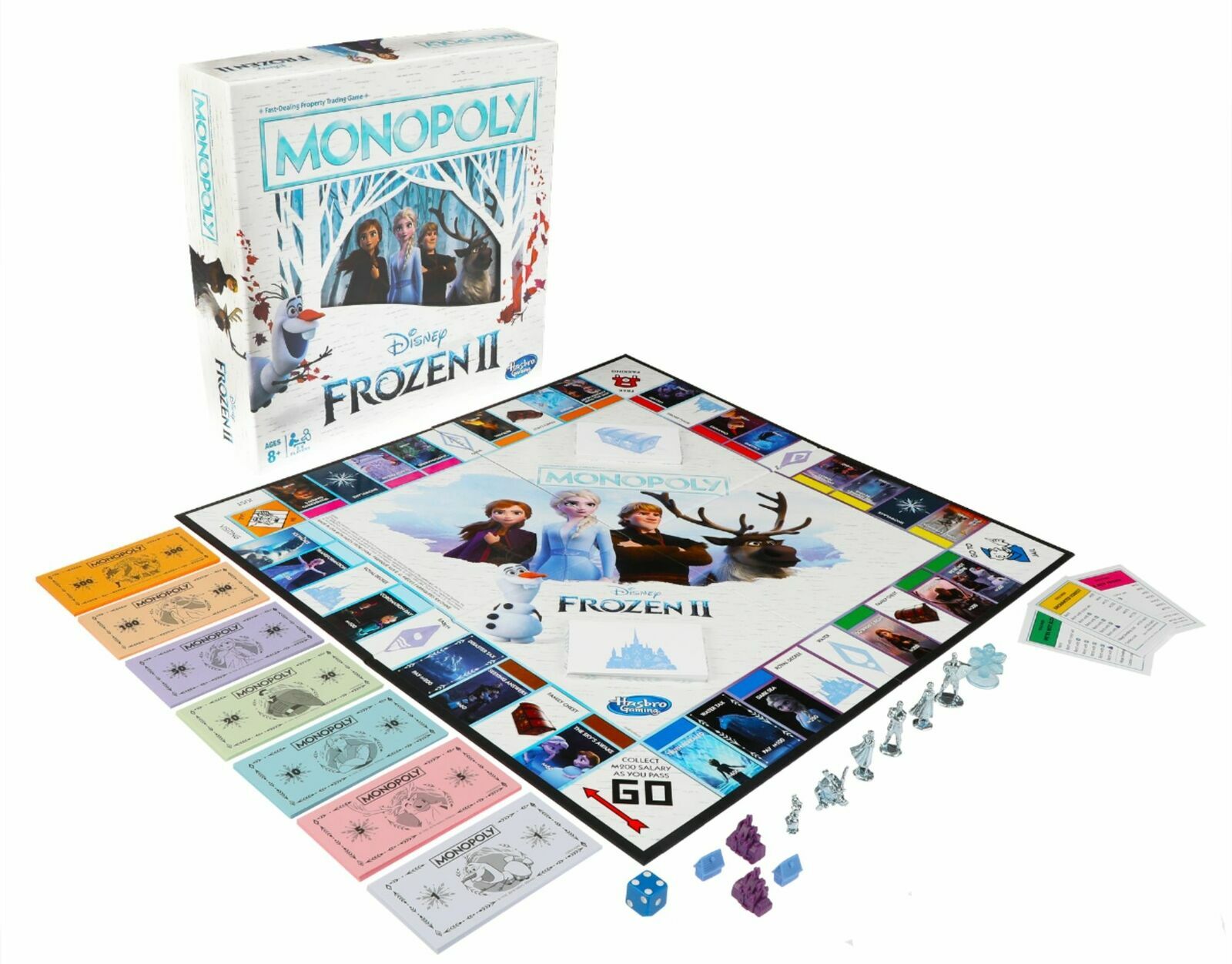 Monopoly Disney Frozen 2 Edition Board Game Olaf Anna Elsa Tokens Kristof & Sven