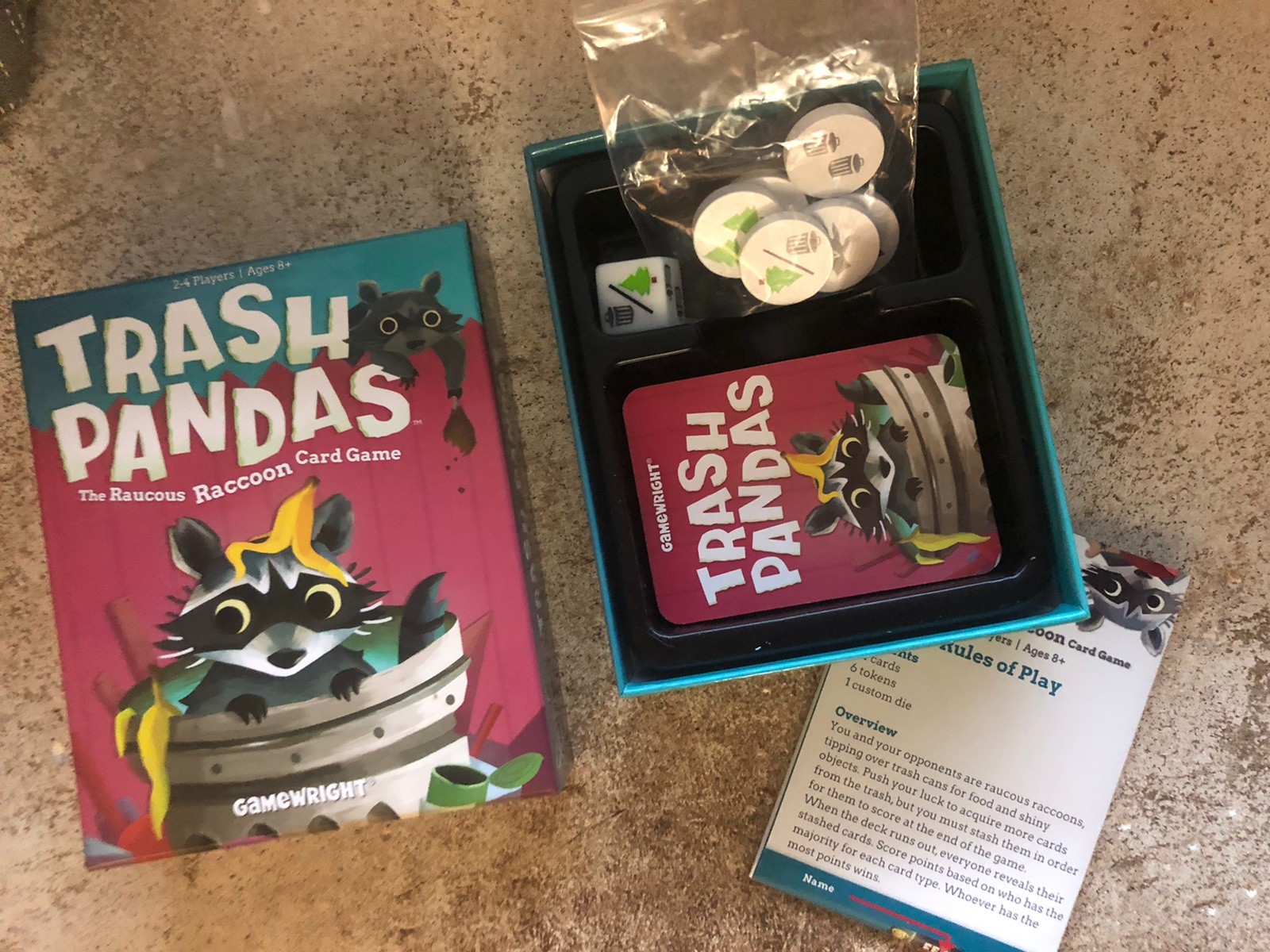 Trash Pandas The Raucous Raccoon Family Card Game Gamewright 2-4 Player Complete