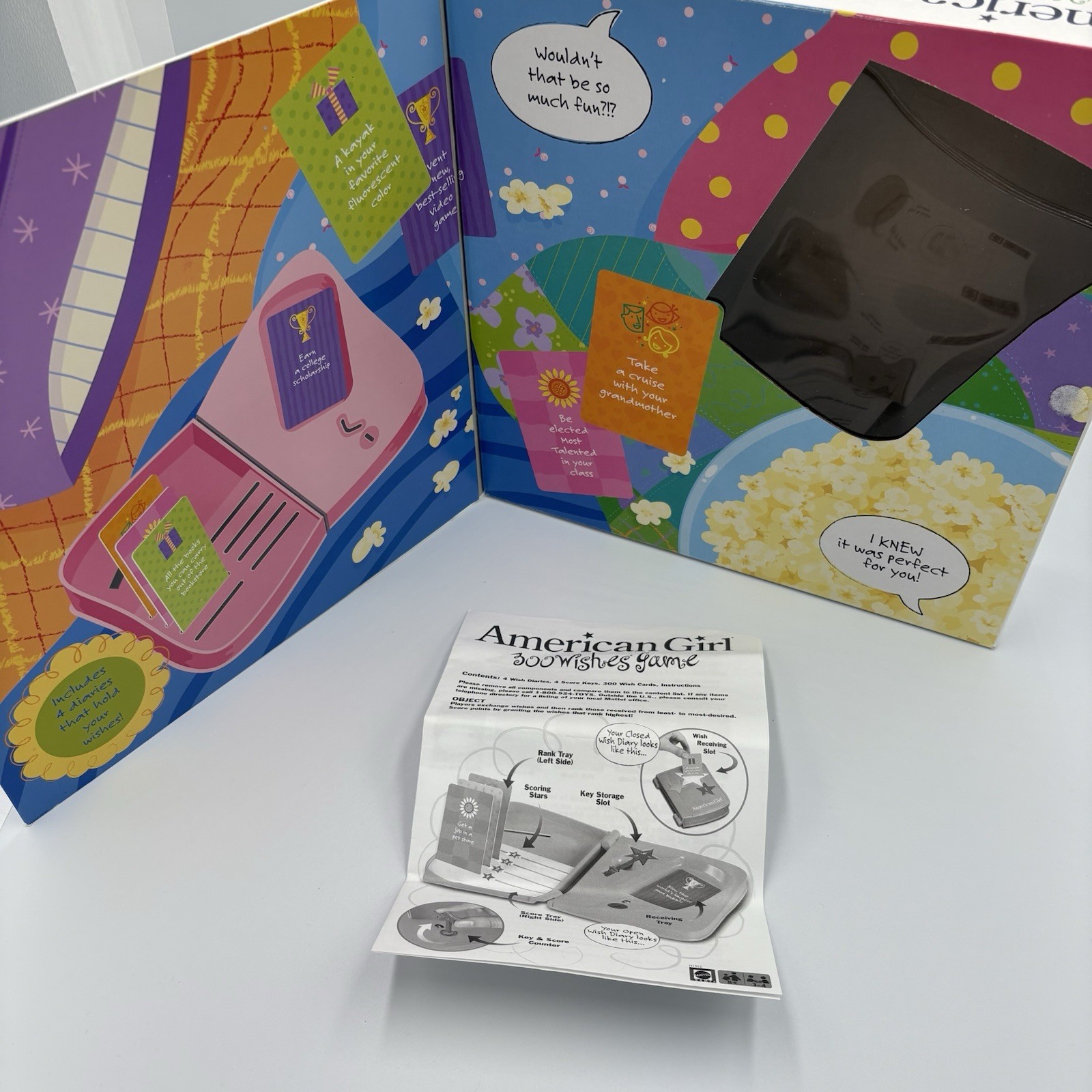 American Girl Doll 300 Wishes Board Game Complete Diary Key Sleepover 4 Players
