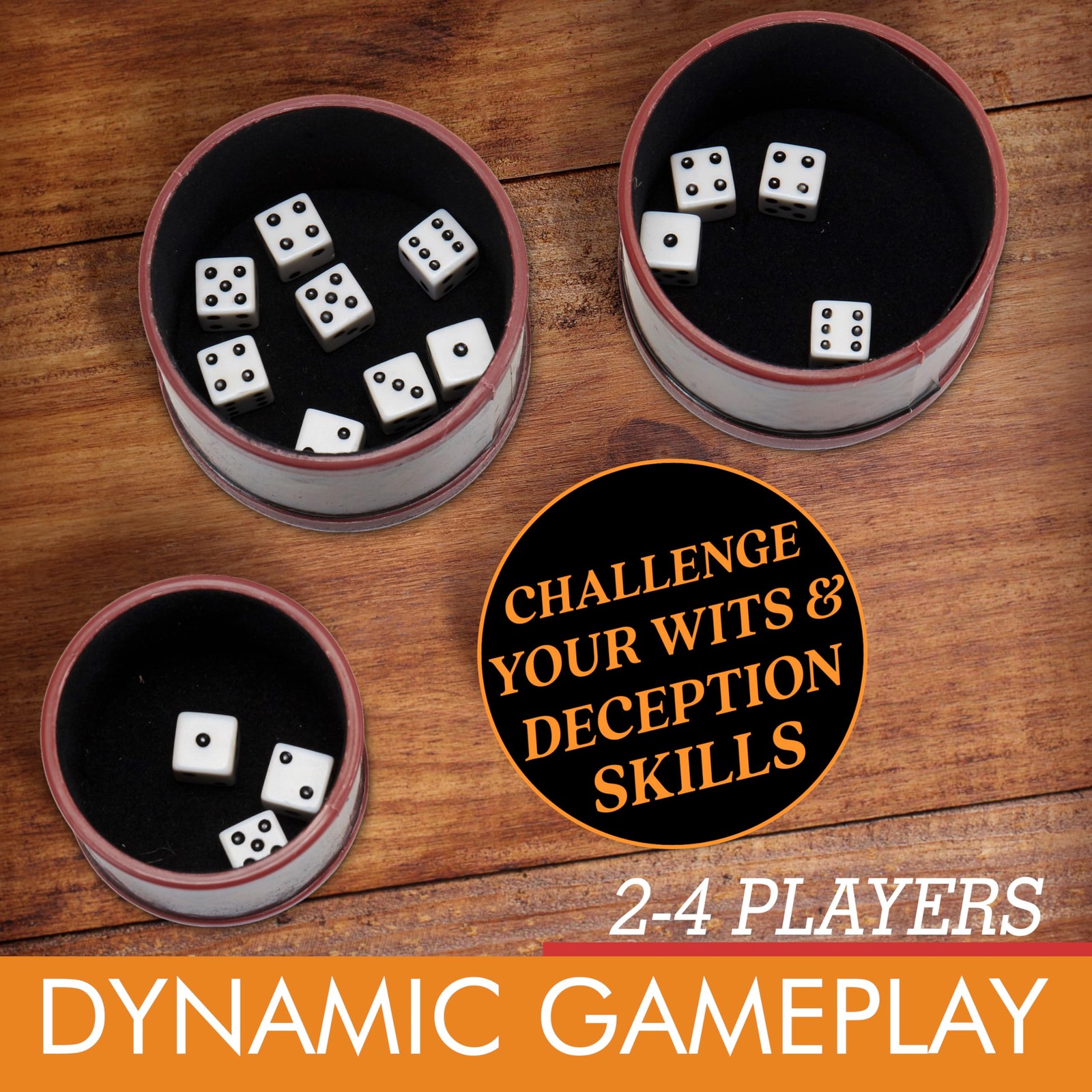 , Liar’s Dice Game Set – The Classic Bluffing Game for 2 to 4 Players – Inclu…