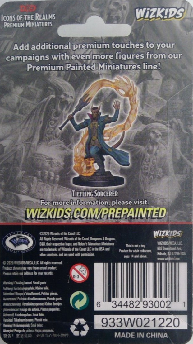DUNGEONS & DRAGONS ICONS PREMIUM MINIATURES ~ TIEFLING SORCERER MALE