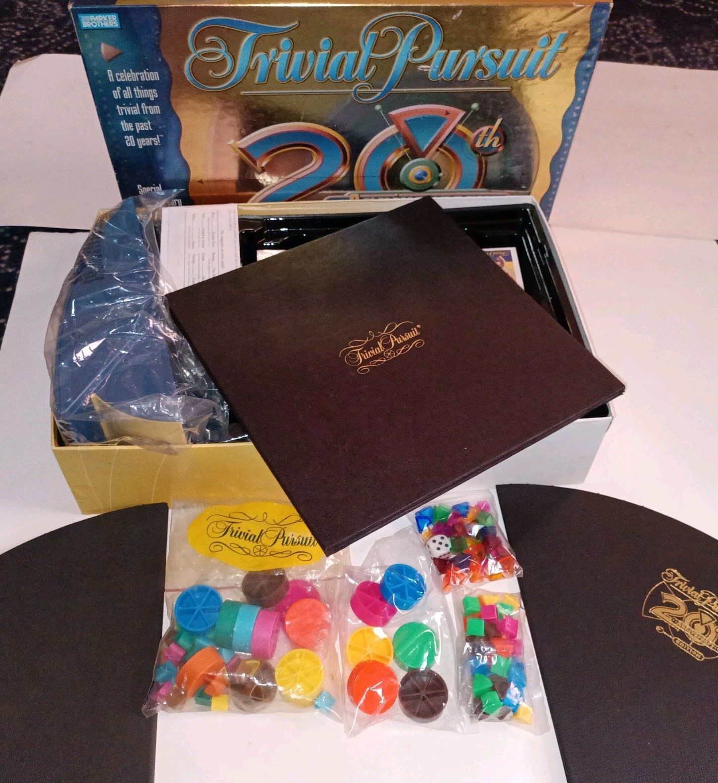 Trivial Pursuit 20th Anniversary Family Game + Extra Parts + Sealed Trivia Cards
