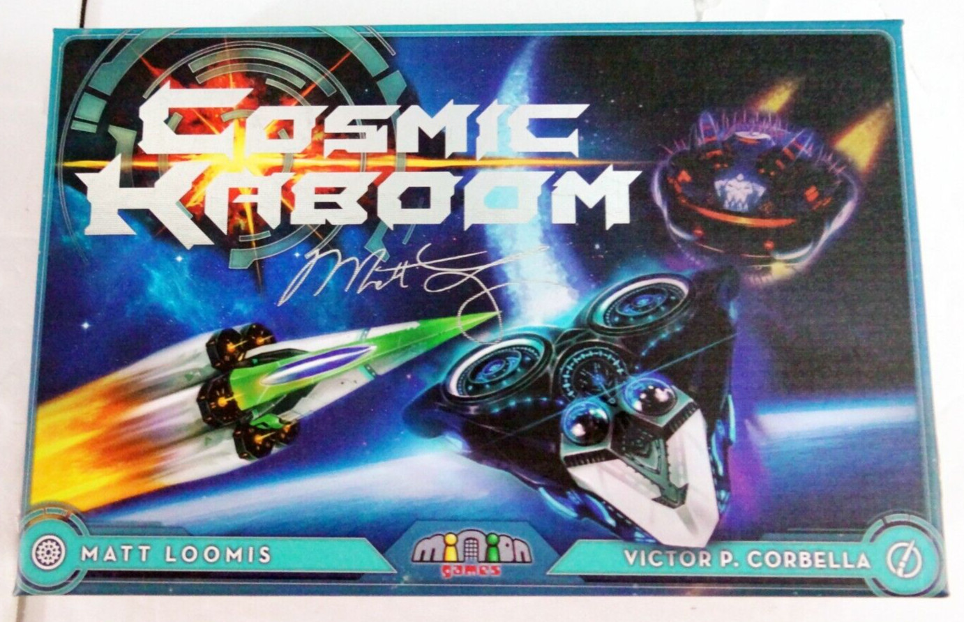Cosmic Kaboom Kickstarter Deluxe Version Foil Box Disk Flicking Game Complete