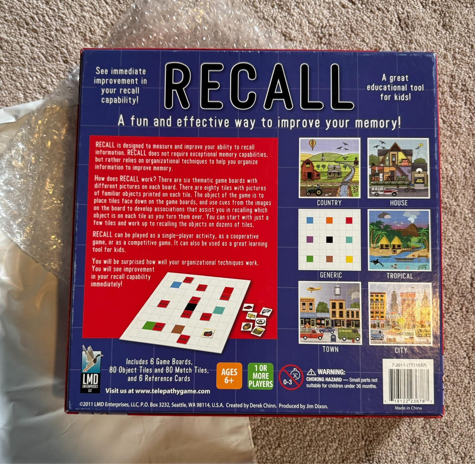 NEW – Recall Board Game LMD Enterprises Memory Improvement