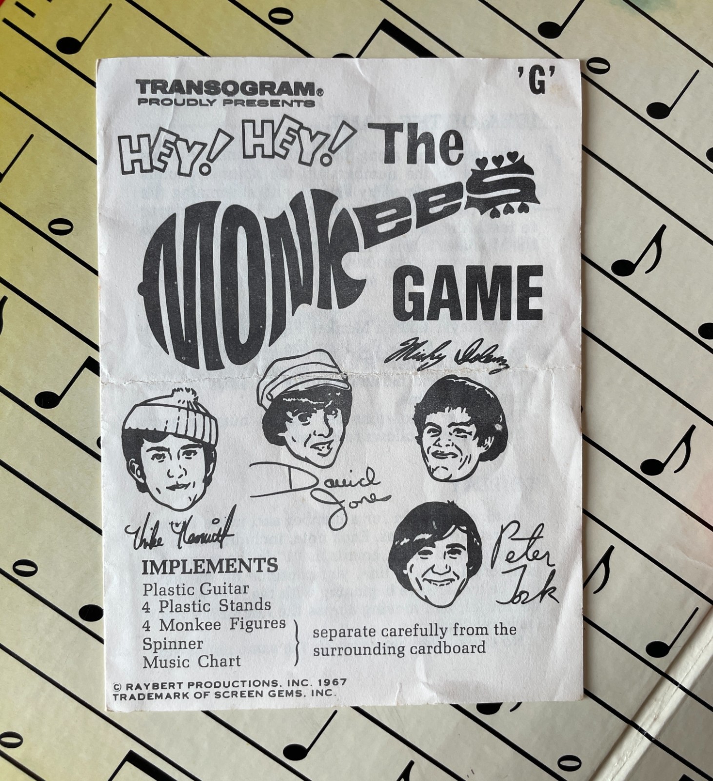 Transogram Monkees Board Game 1967 RARE Guitar Version VHTF – 100% COMPLETE!!!