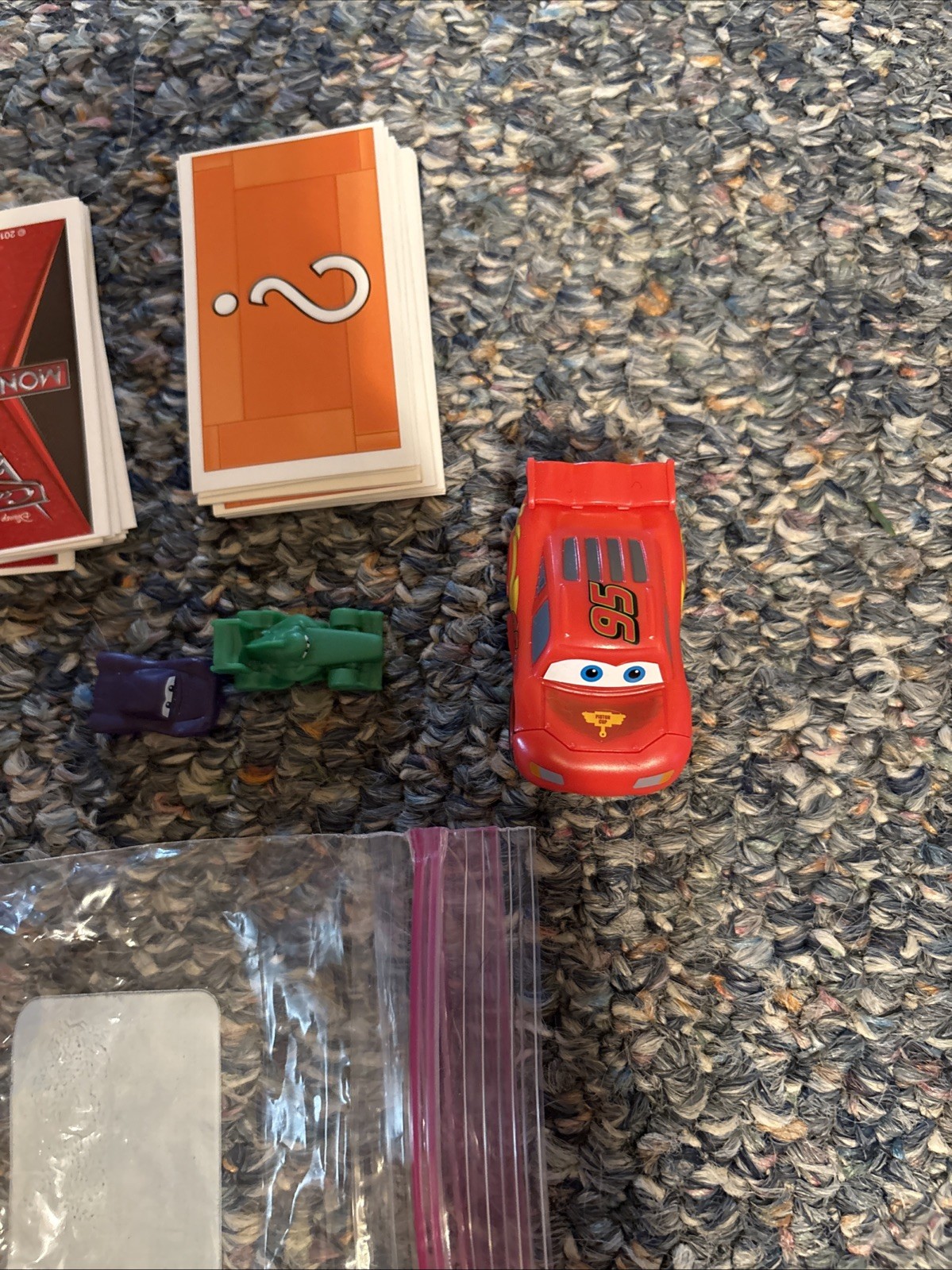 Disney Pixar Cars 2 Monopoly Game Lightning McQueen Racetrack Game COMPLETE Used