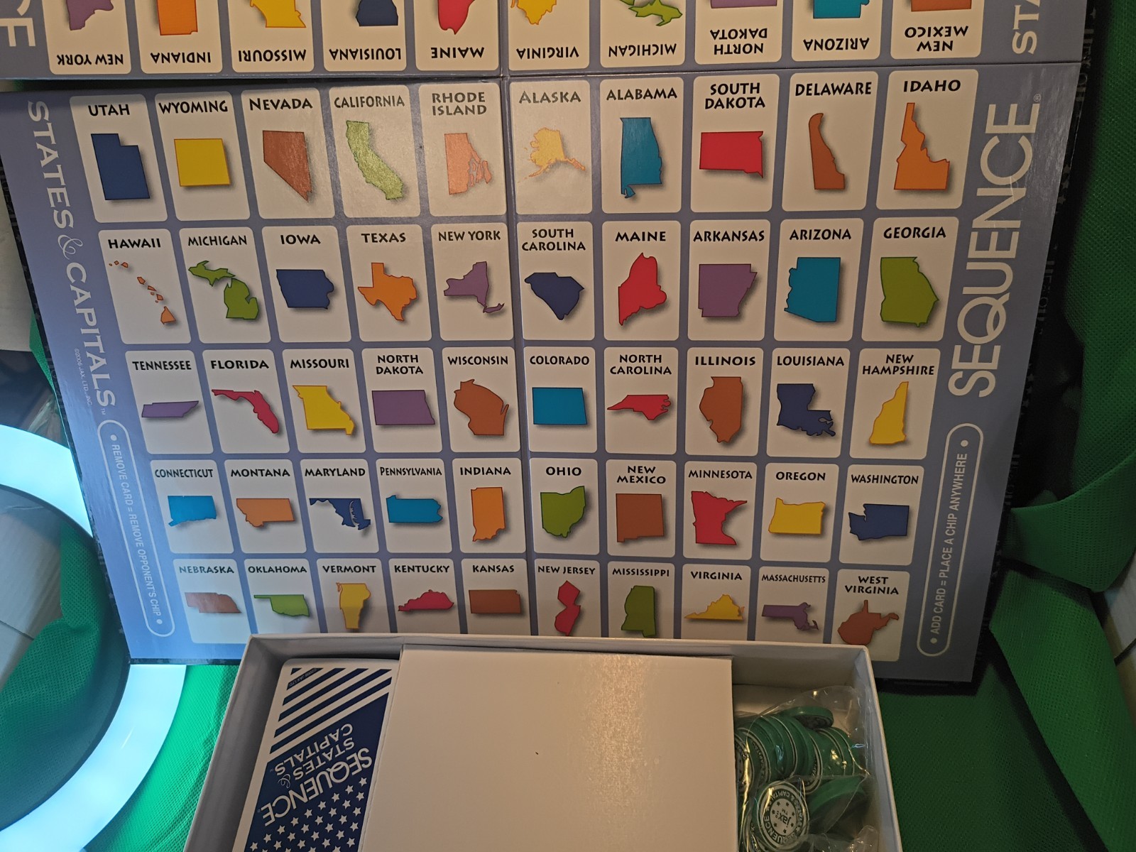 Sequence: States And Capitals Board Game COMPLETE Geography FREE SHIP Educate
