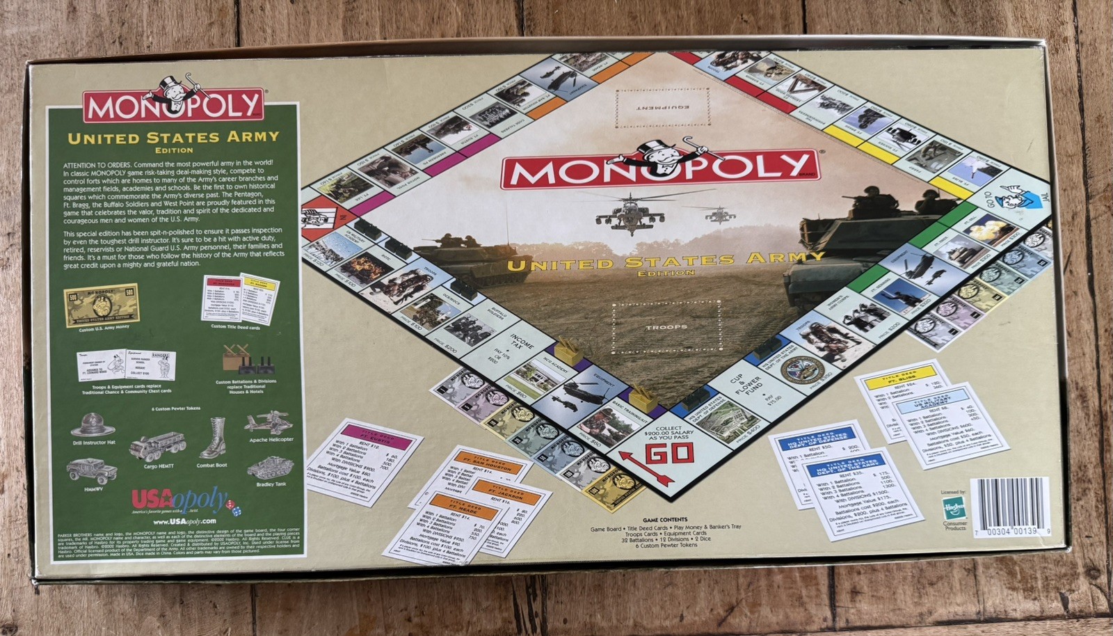 Monopoly Board Game United States Army Edition 2002 Hasbro Complete Set
