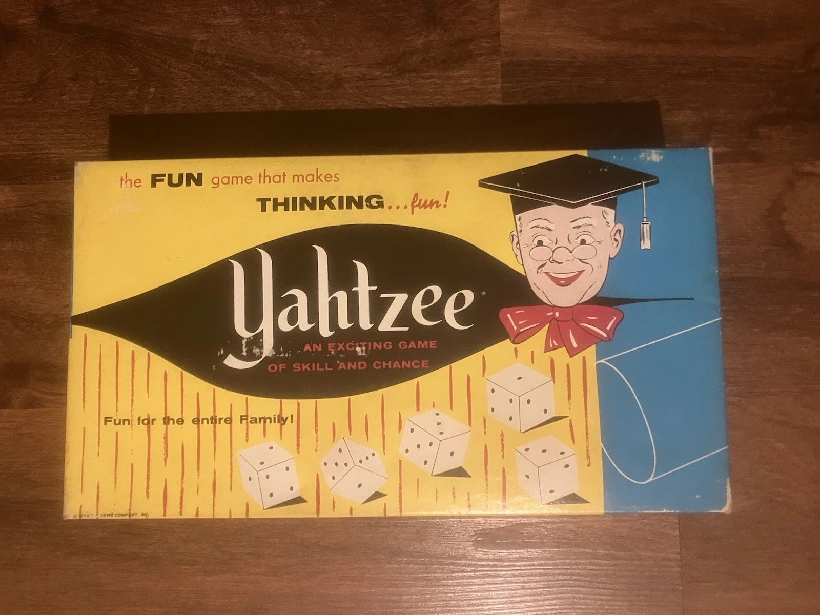 Original Vintage 1956 Yahtzee Game with Score Cards, Dice, Chips & Instructions