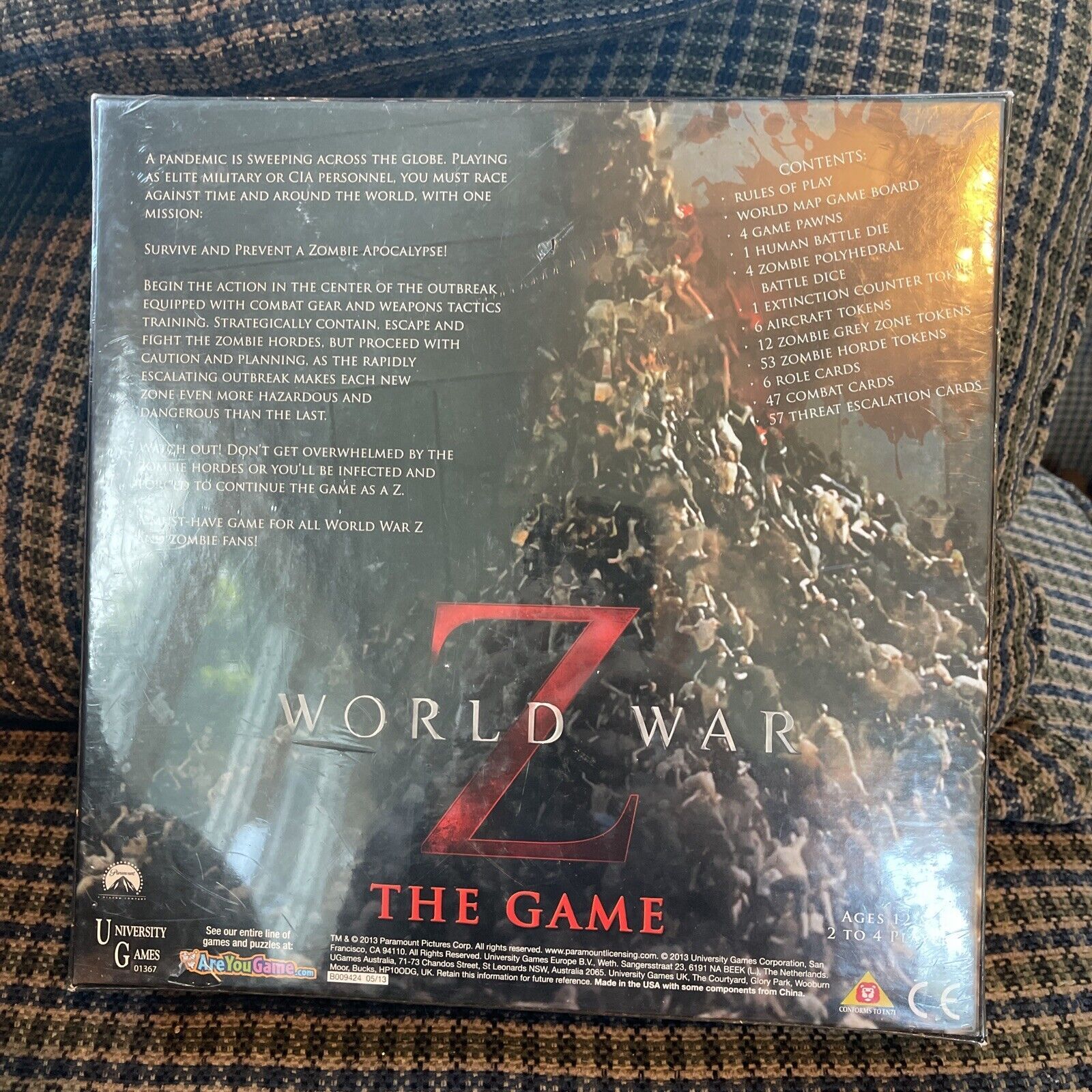 World War Z: The Board Game Movie University Games Zombie Apocalypse New Sealed