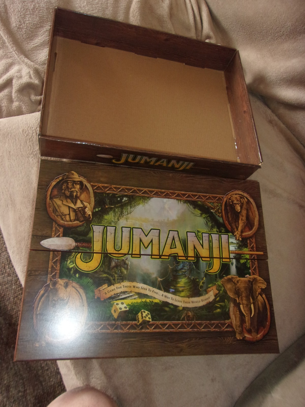 2021 Jumanji Board Game Wooden Box w/ bottom case