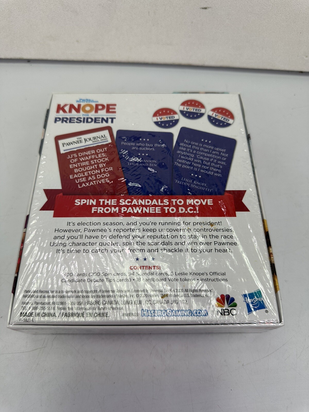 NBC PARKS & RECREATION Knope For President Party Card Game NEW Sealed