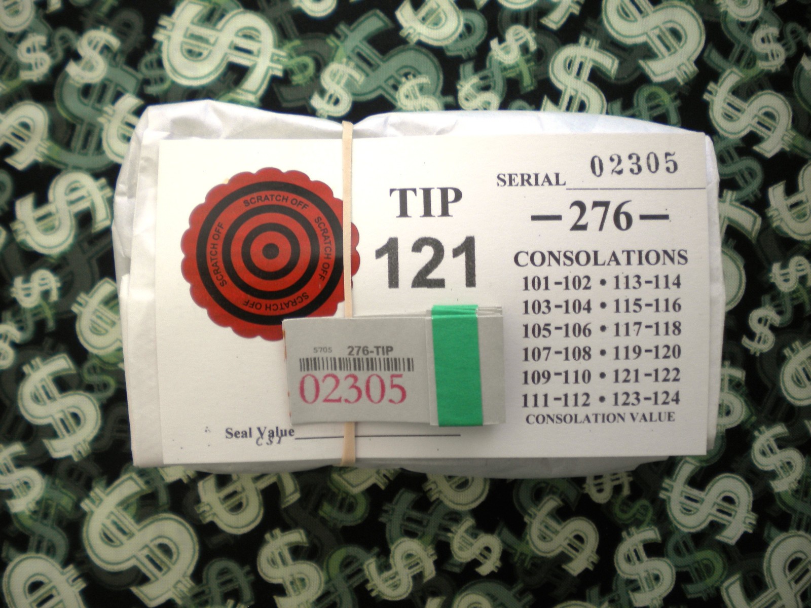 4 Games 276-P4’s x69 REGULAR “NOT Sure” TIP BOARD {101-124} Pull Tab Jar Ticket