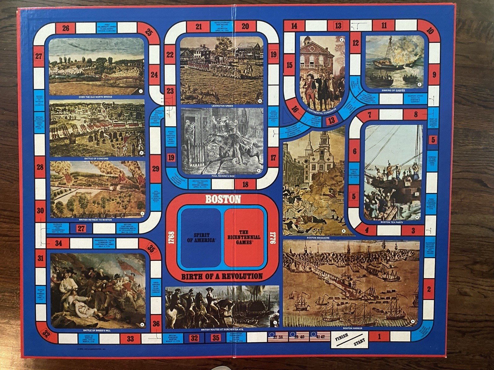 The Bicentennial Games Vintage American 3 Board Games USA 1776-1976
